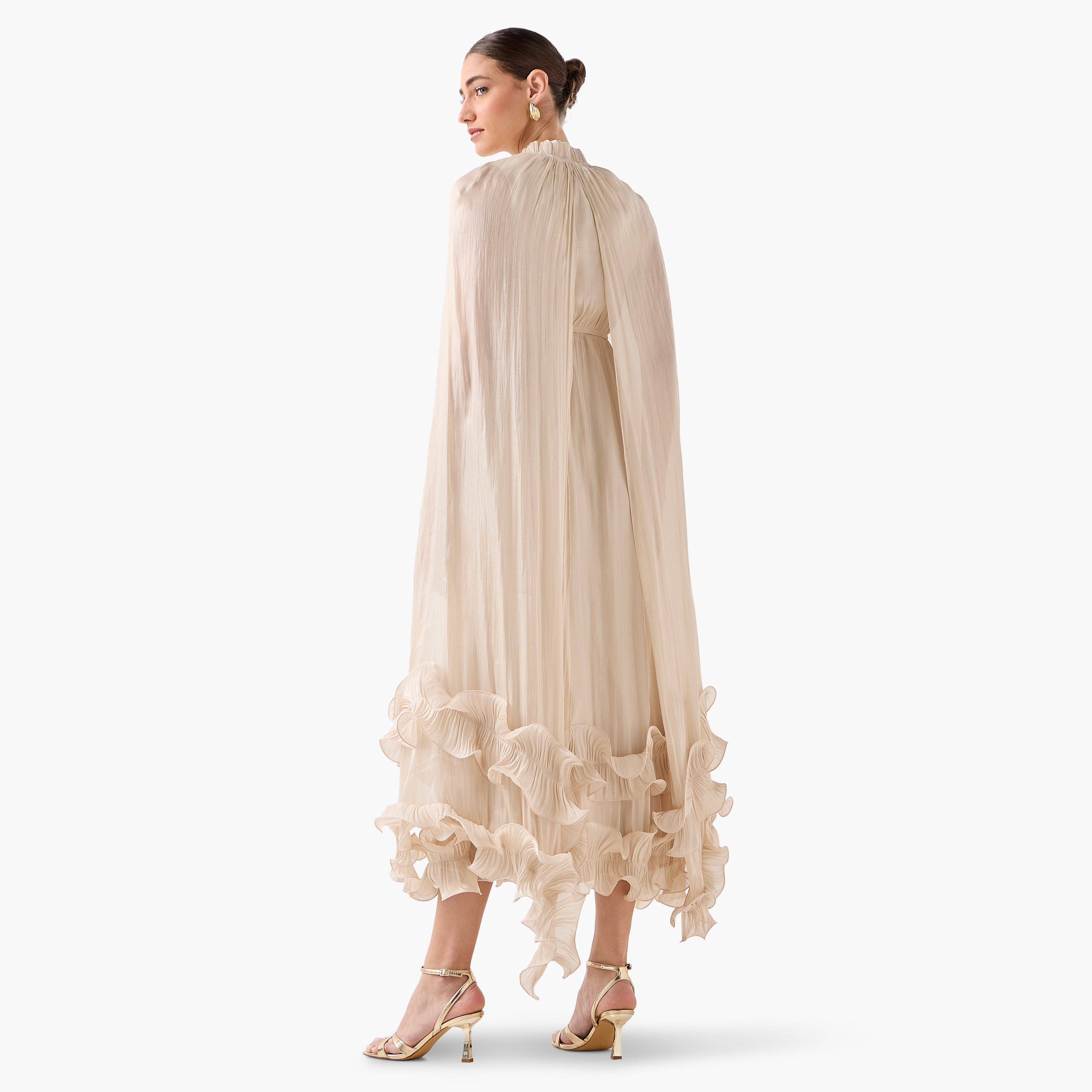 Iconic Tiered Maxi Cape Dress with Ruffle Hem-women-clothing-dresses-image-6