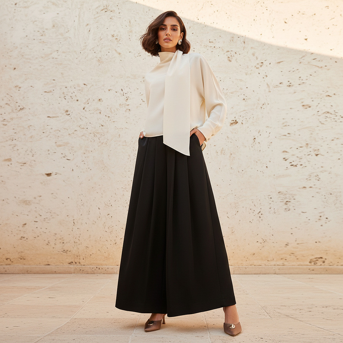 Iconic Top with Draped Scarf Neck-women-clothing-shirtsandblouses-blouses-image-3