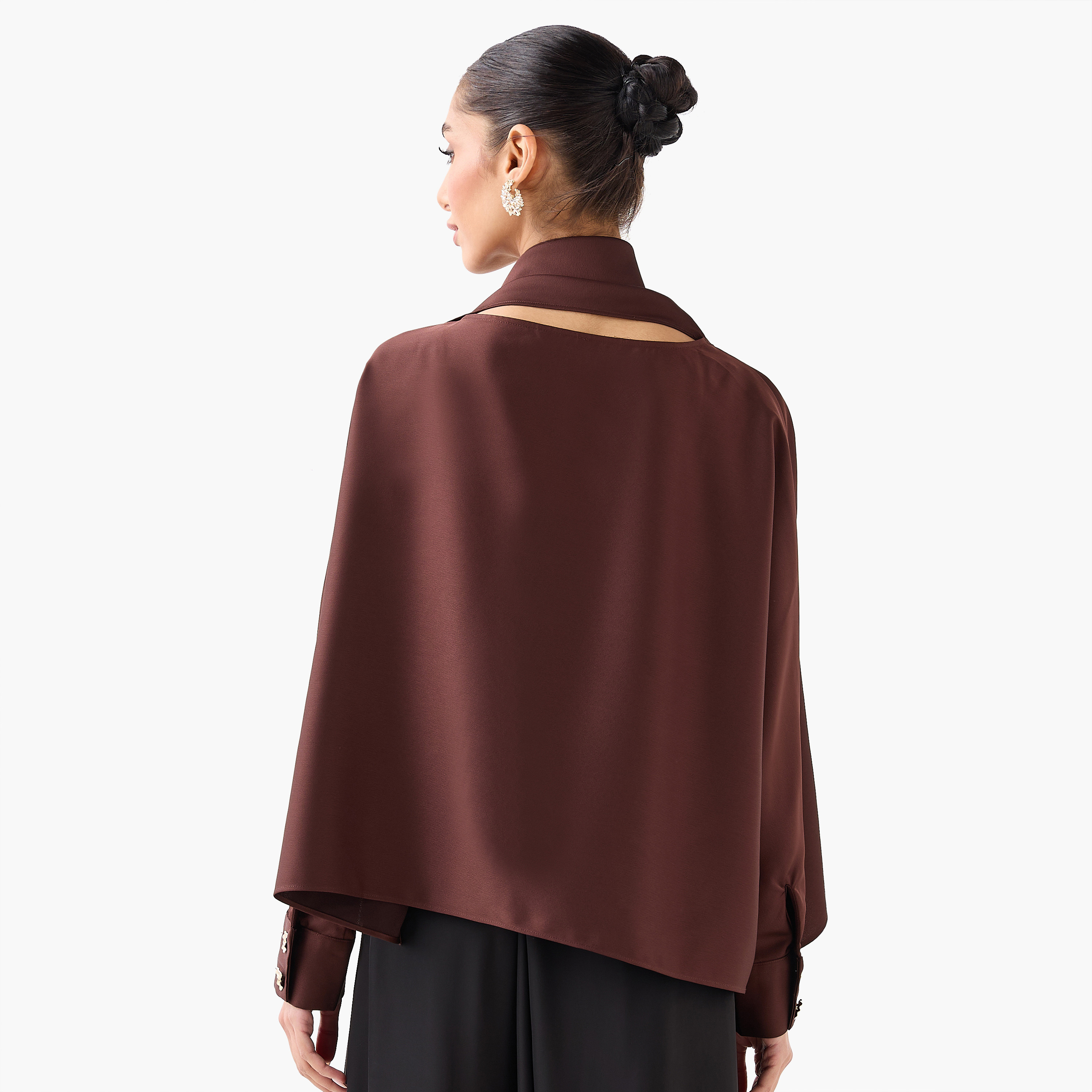 Iconic Scarf Draped Top with Long Sleeves-women-clothing-shirtsandblouses-blouses-image-6