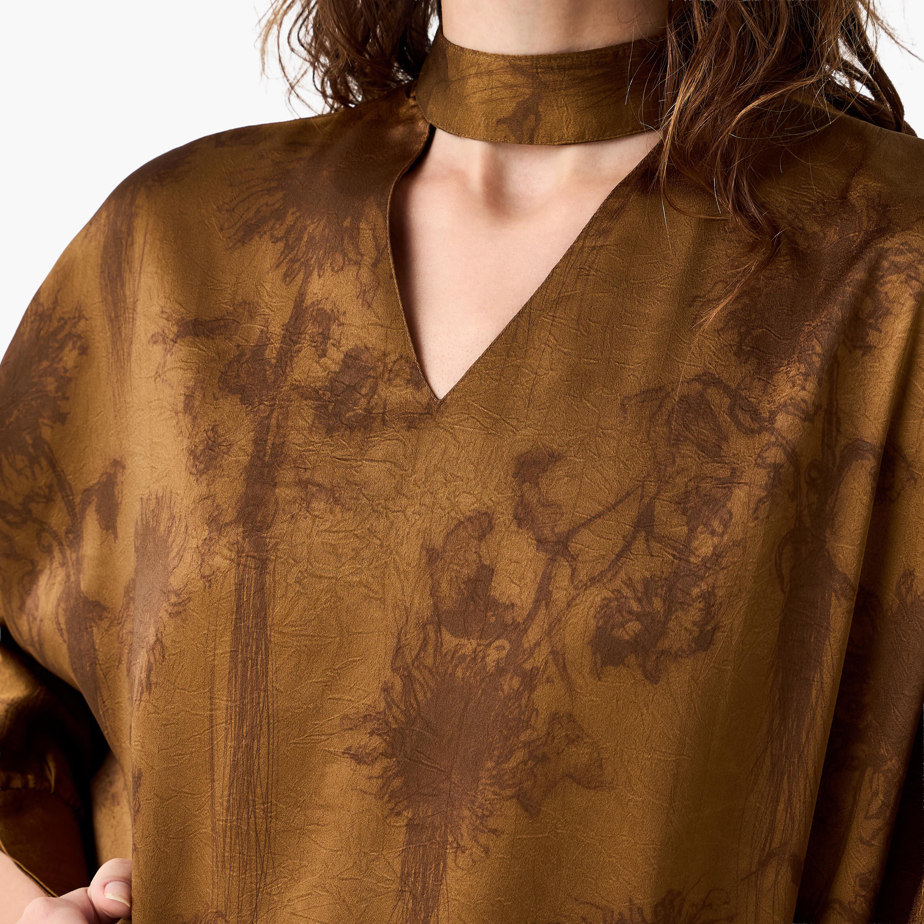 Iconic Printed Kaftan Dress with Keyhole Neck-women-clothing-dresses-image-2