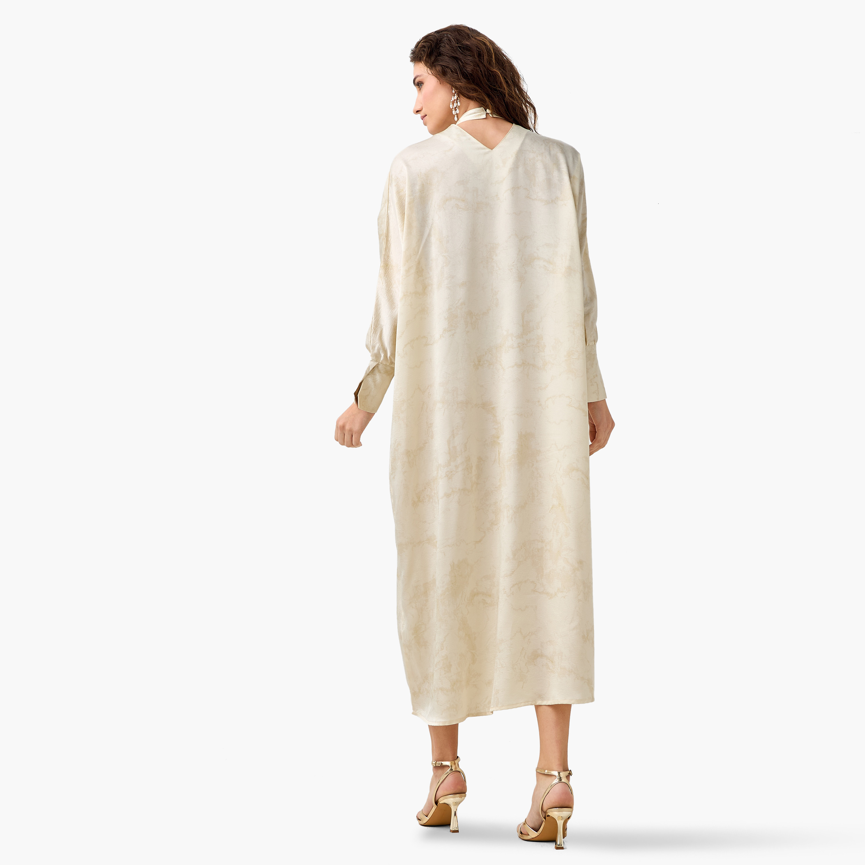 Iconic Printed Kaftan Dress with Keyhole Neck-women-clothing-dresses-image-6