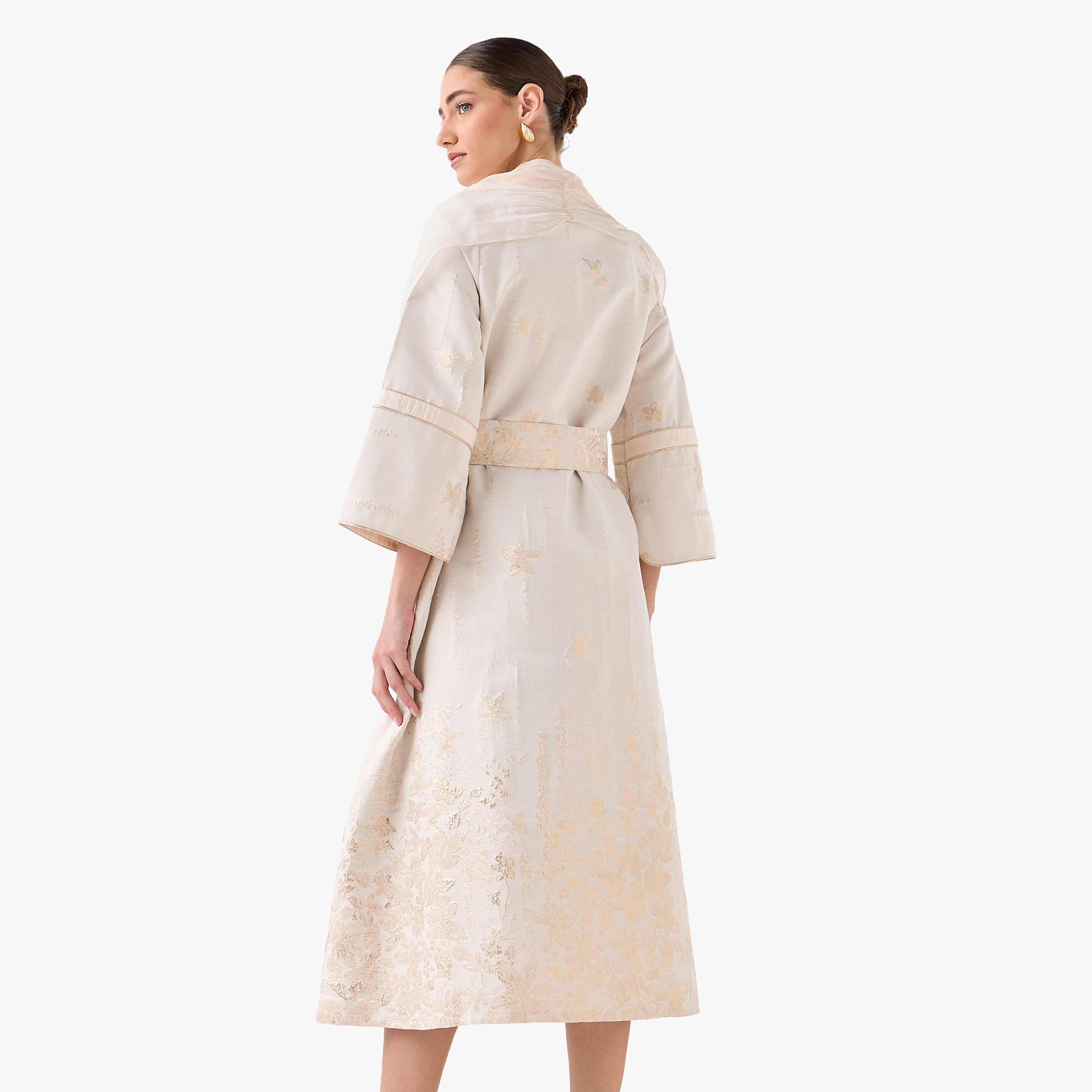 سترة جاكار بقصة مريحة وحزام رباط من آيكونيك-women-clothing-shirtsandblouses-blouses-image-3