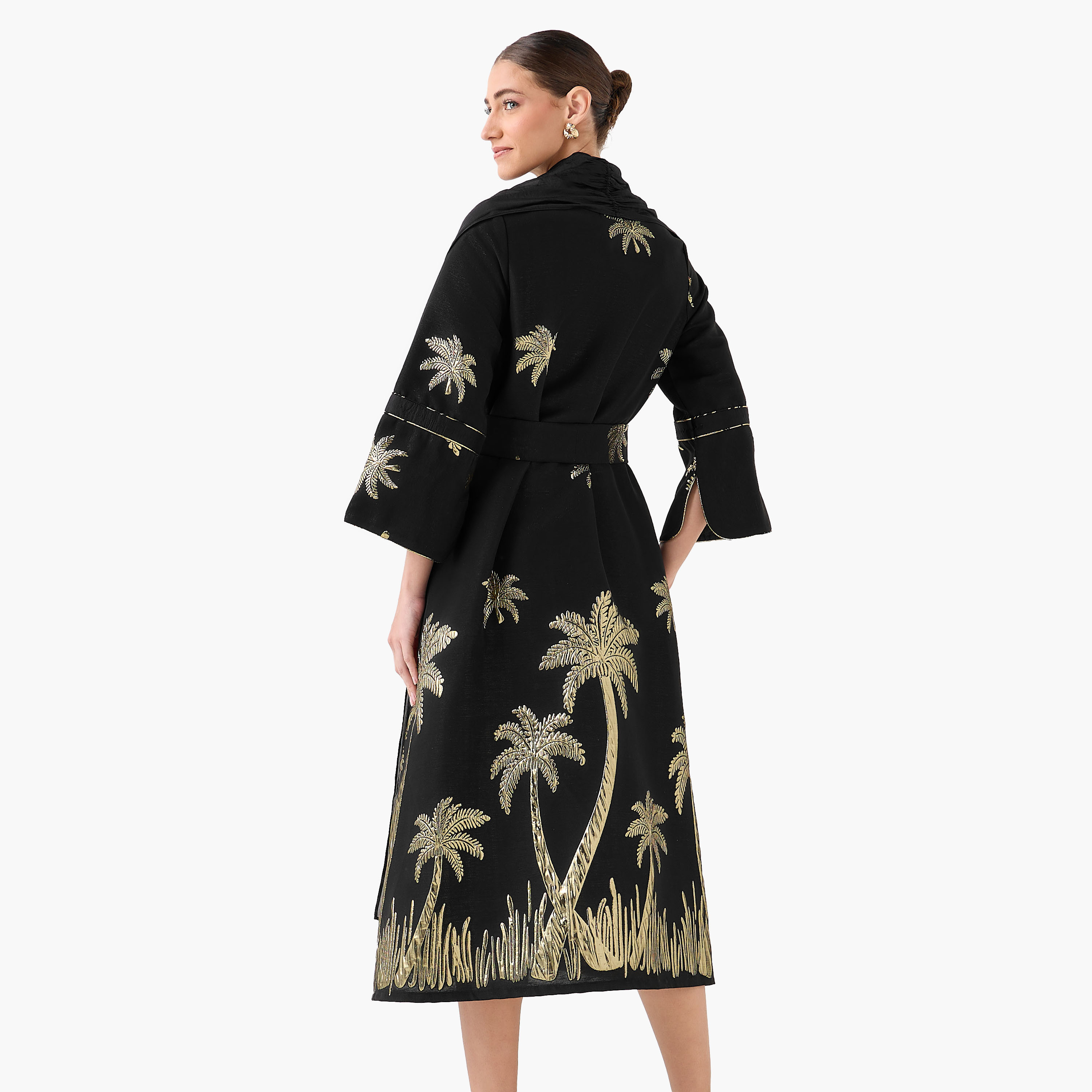 سترة جاكار بقصة مريحة وحزام رباط من آيكونيك-women-clothing-shirtsandblouses-blouses-image-6