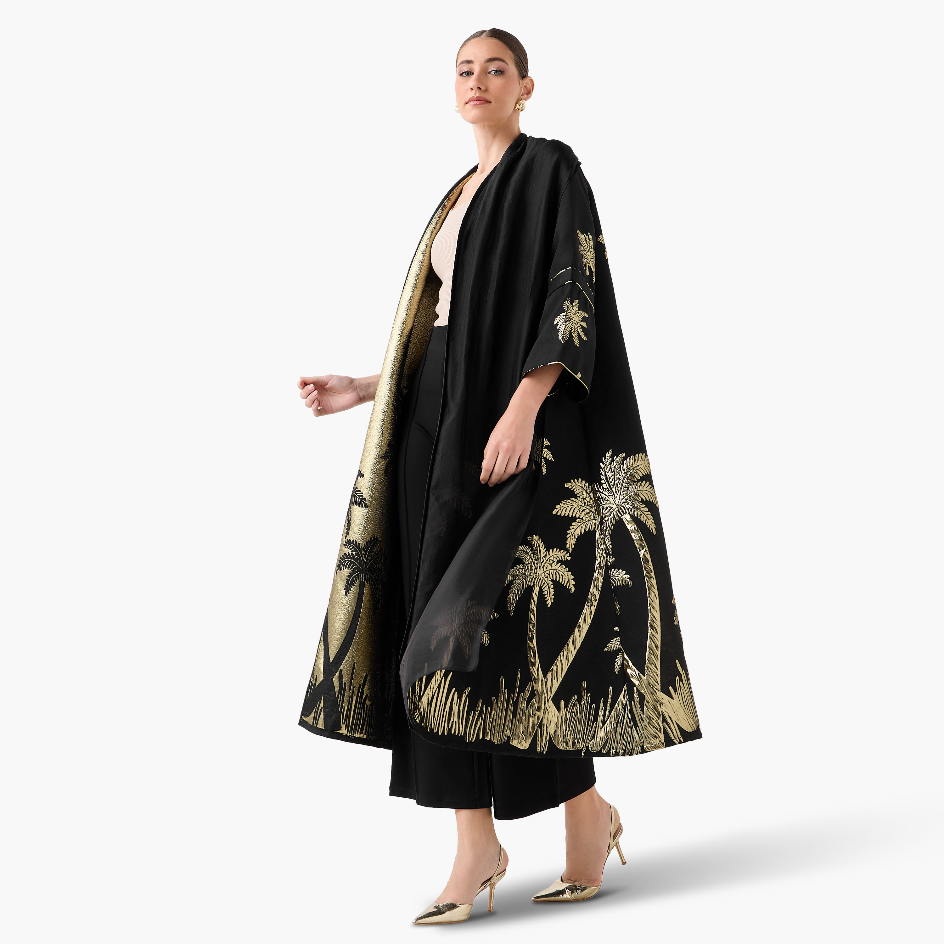 سترة جاكار بقصة مريحة وحزام رباط من آيكونيك-women-clothing-shirtsandblouses-blouses-image-8