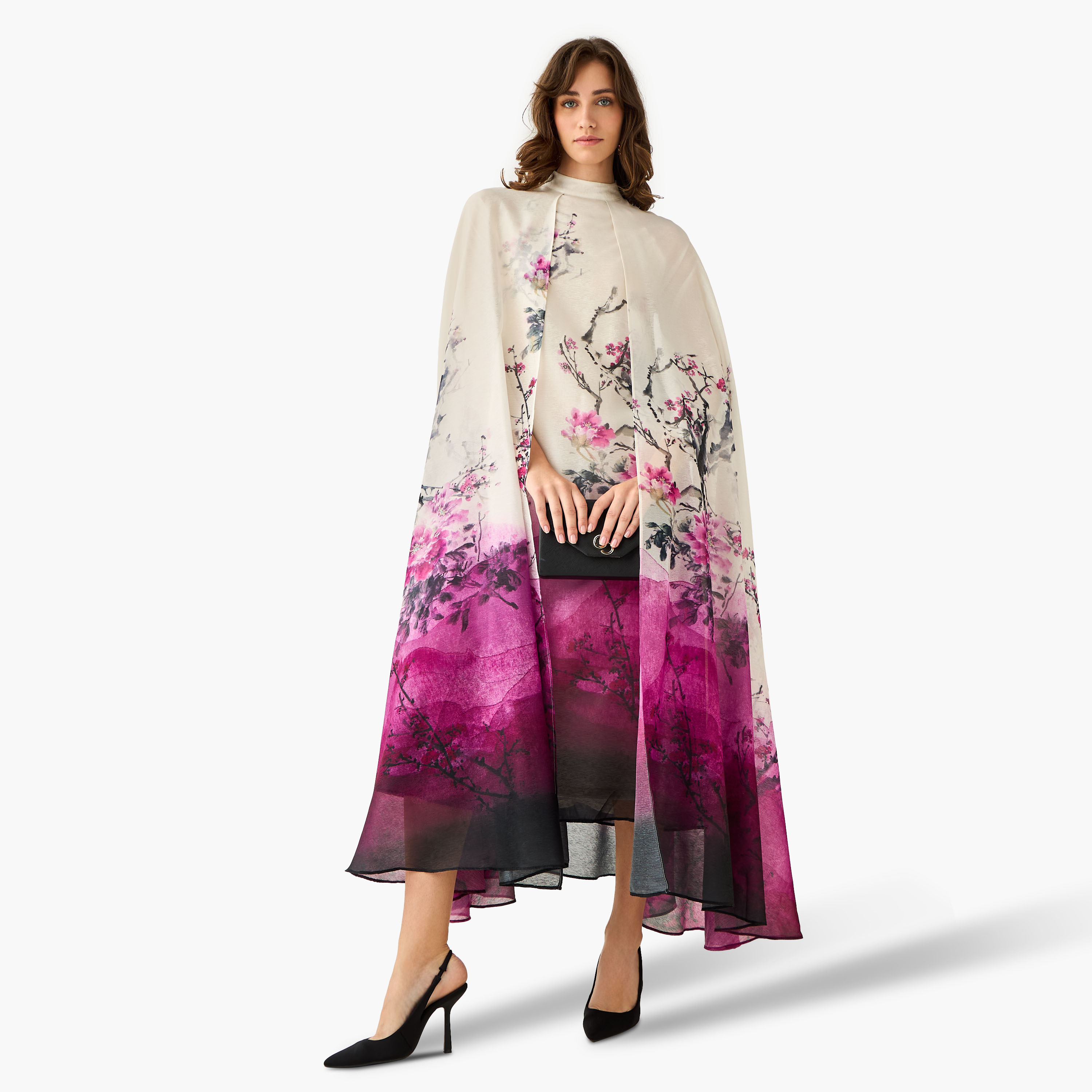 Iconic A-line Maxi Dress with Cape-women-clothing-dresses-image-3