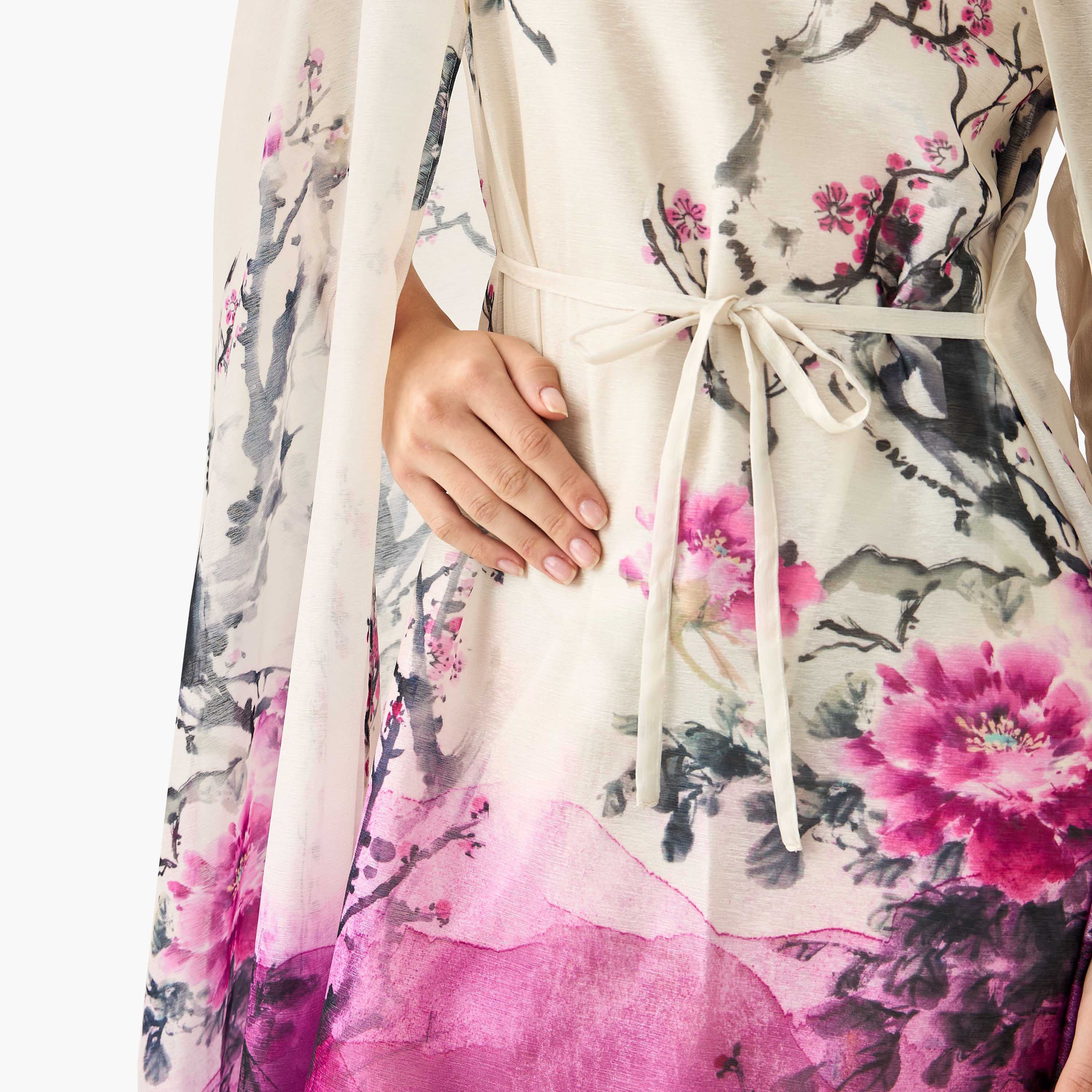 Iconic A-line Maxi Dress with Cape-women-clothing-dresses-image-7