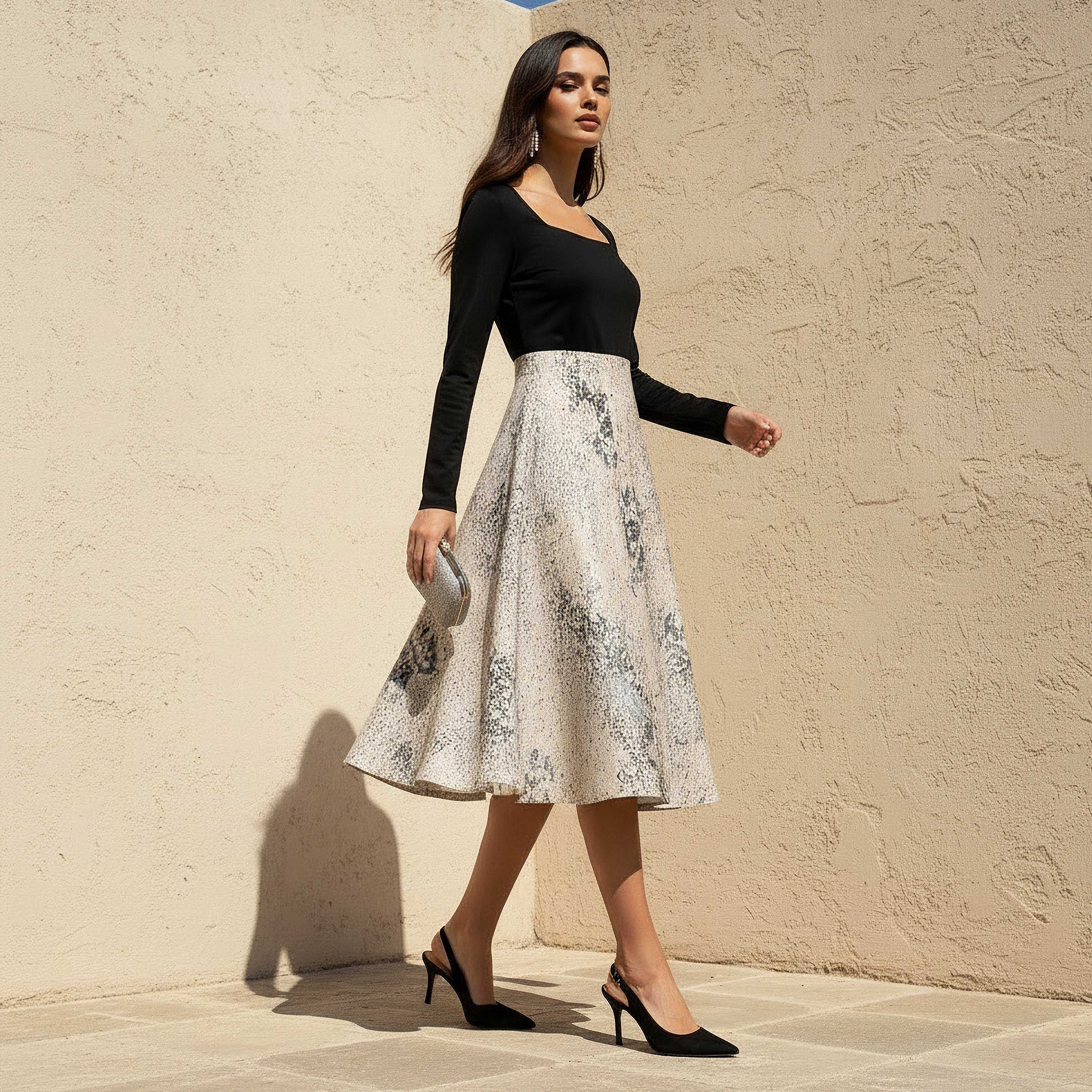 Iconic Midi A-line Skirt with Zip Closure-women-clothing-bottoms-skirts-image-2