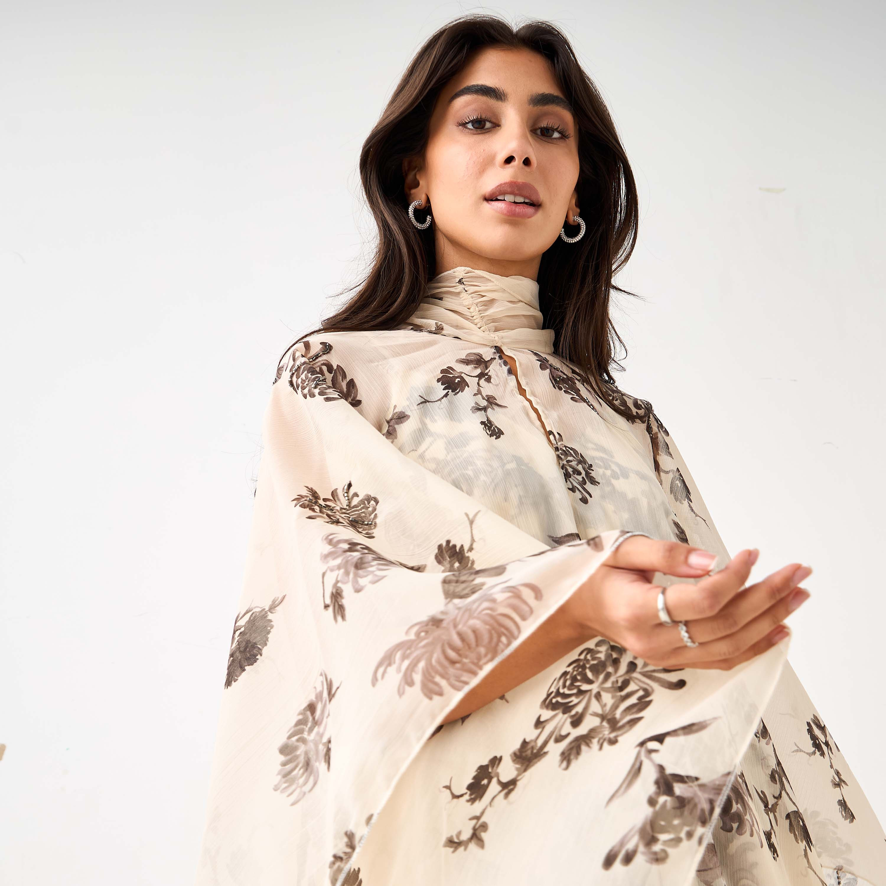 Iconic A-line Maxi Dress with Cape-women-clothing-dresses-image-4