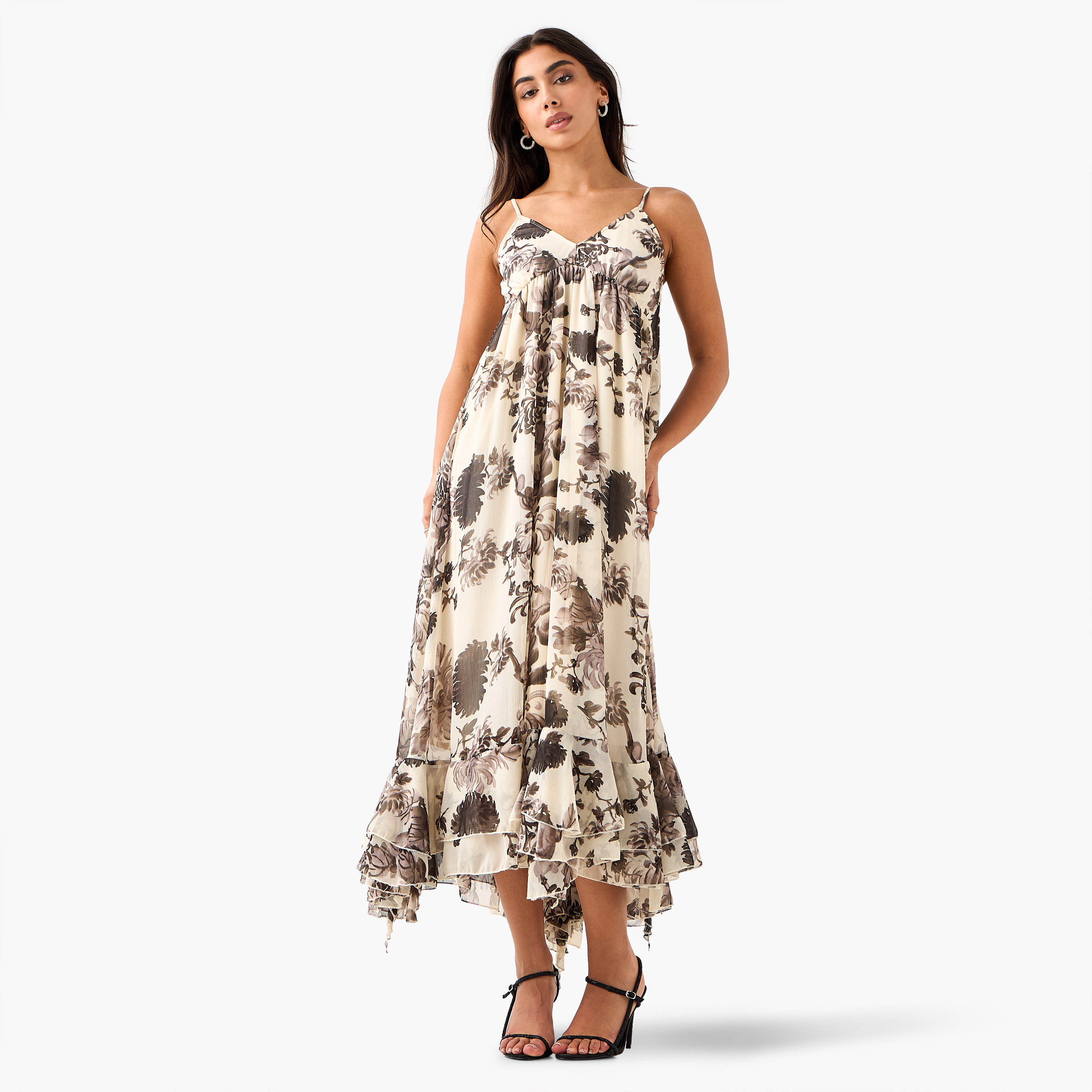 Iconic A-line Maxi Dress with Cape-women-clothing-dresses-image-8