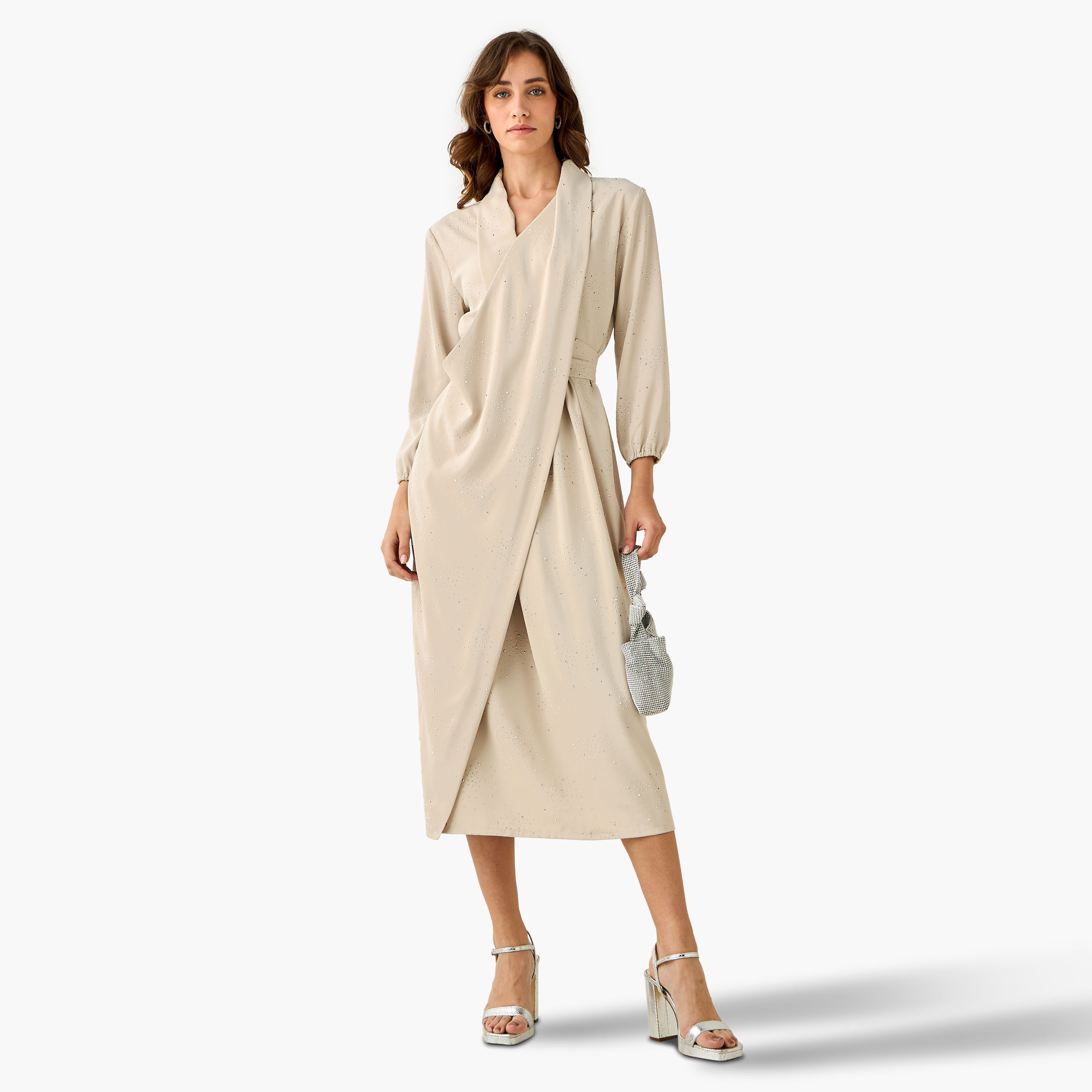 Iconic Wrap Midi Dress with Draped Pattern-women-clothing-dresses-image-3