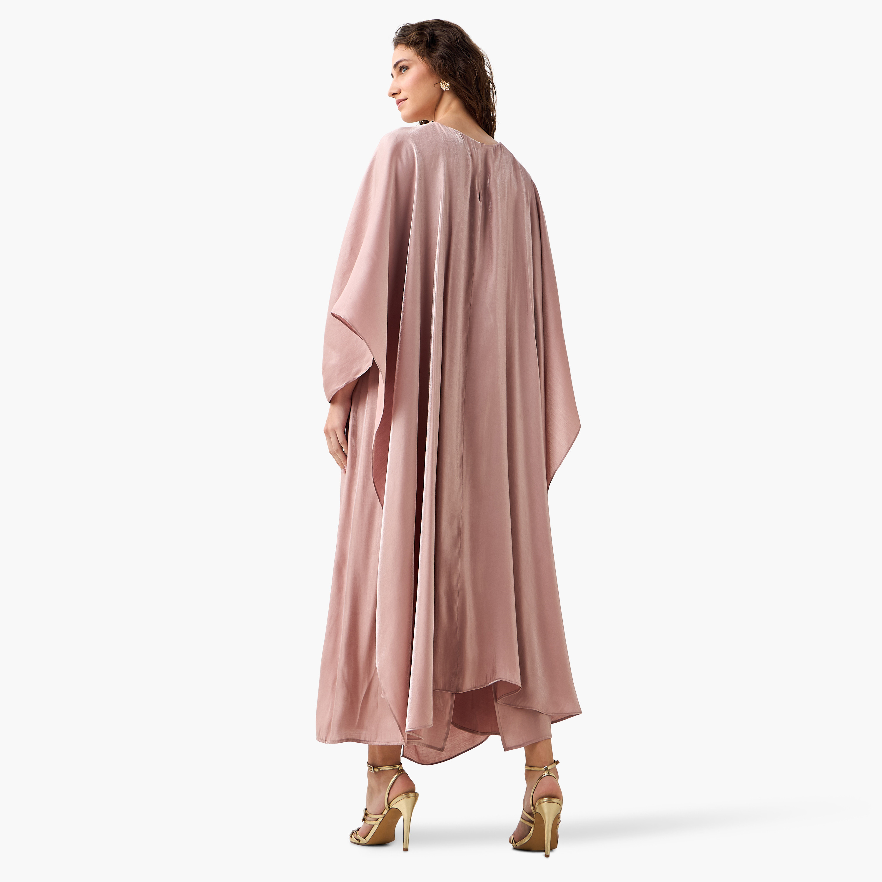 Iconic Cape Kaftan Women Dress with Knot Buckle Detail-women-clothing-dresses-image-6