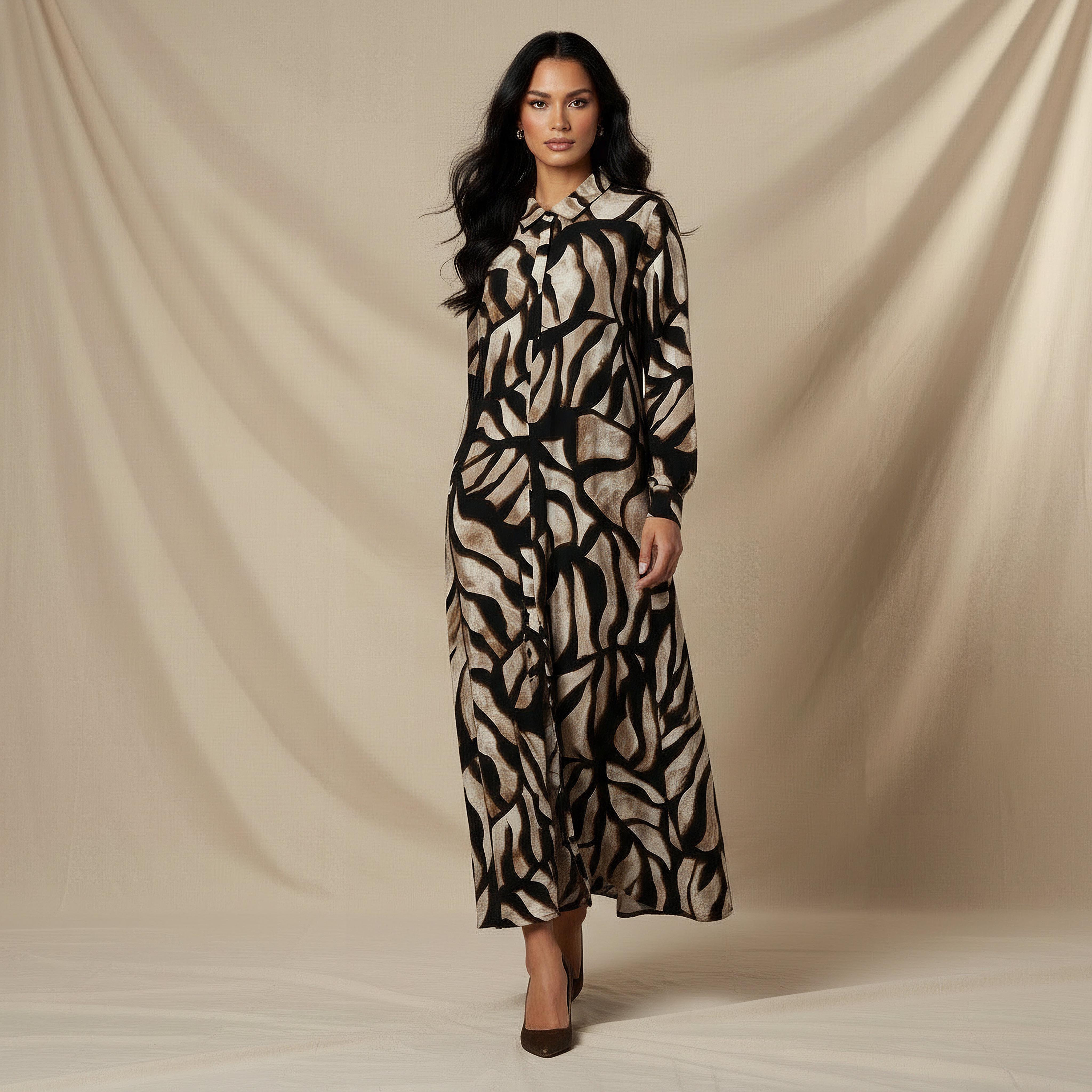 Iconic Printed Shirt Dress with Collar-women-clothing-dresses-image-2
