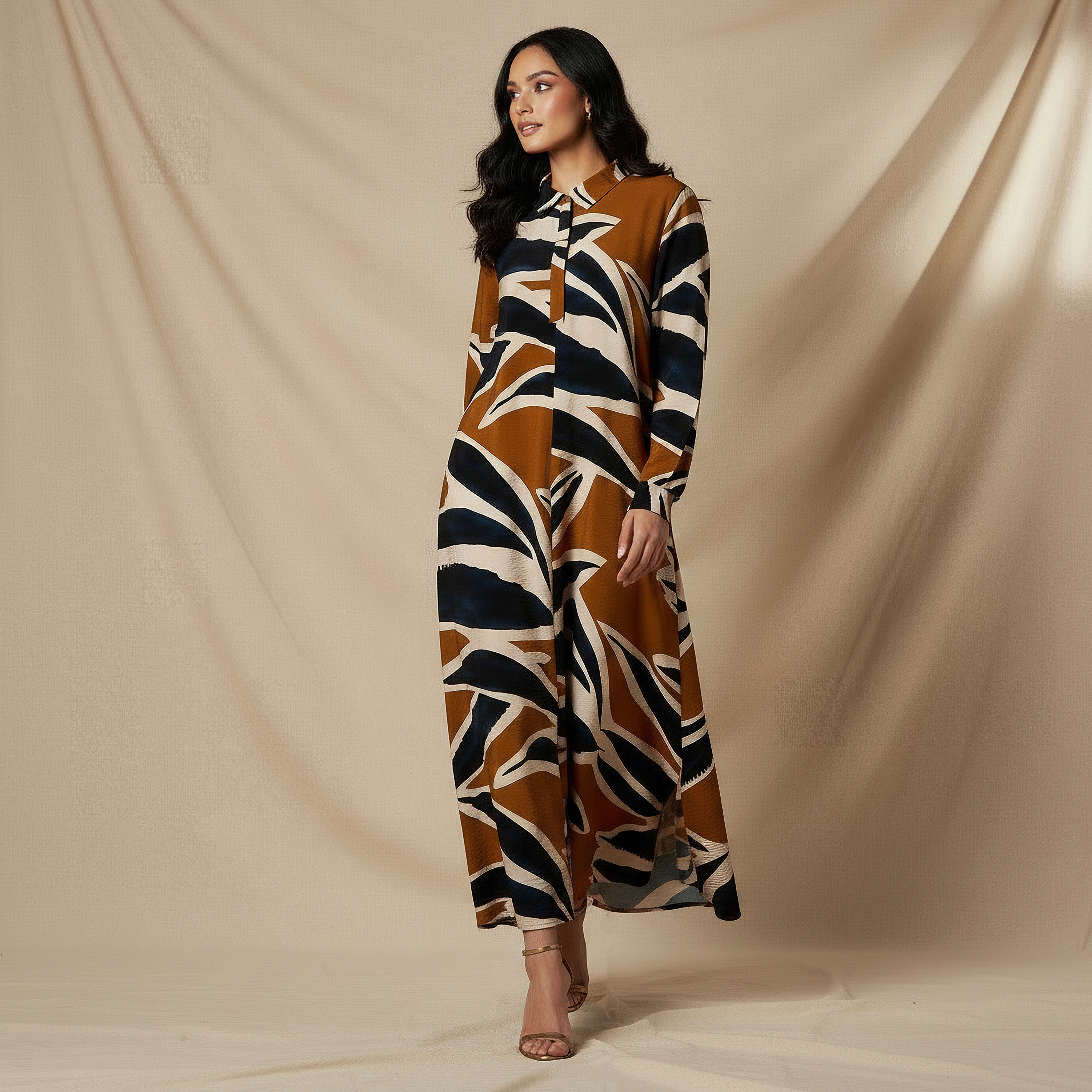 Iconic Printed Shirt Dress with Collar-women-clothing-dresses-image-2