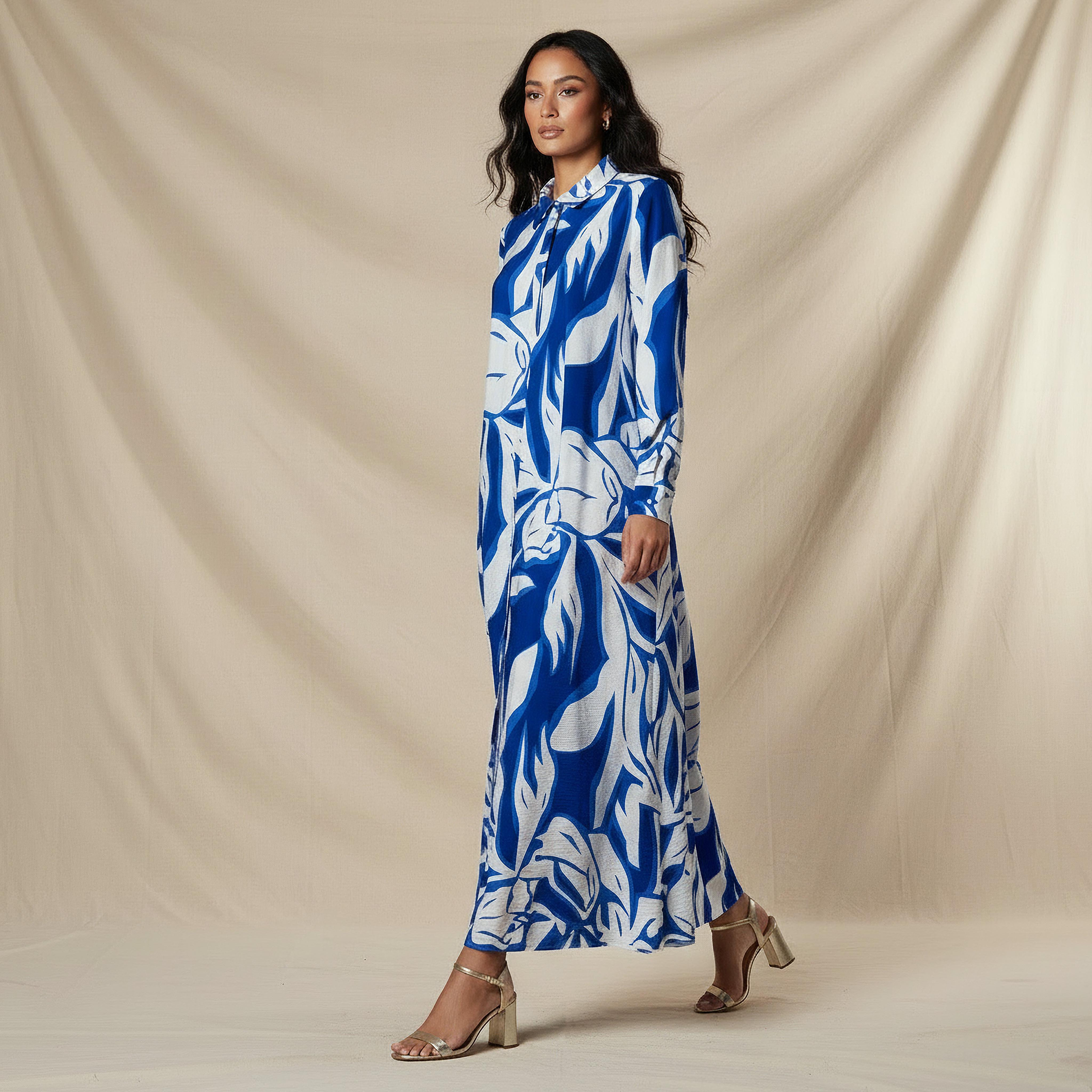 Iconic Printed Shirt Dress with Collar-women-clothing-dresses-image-2