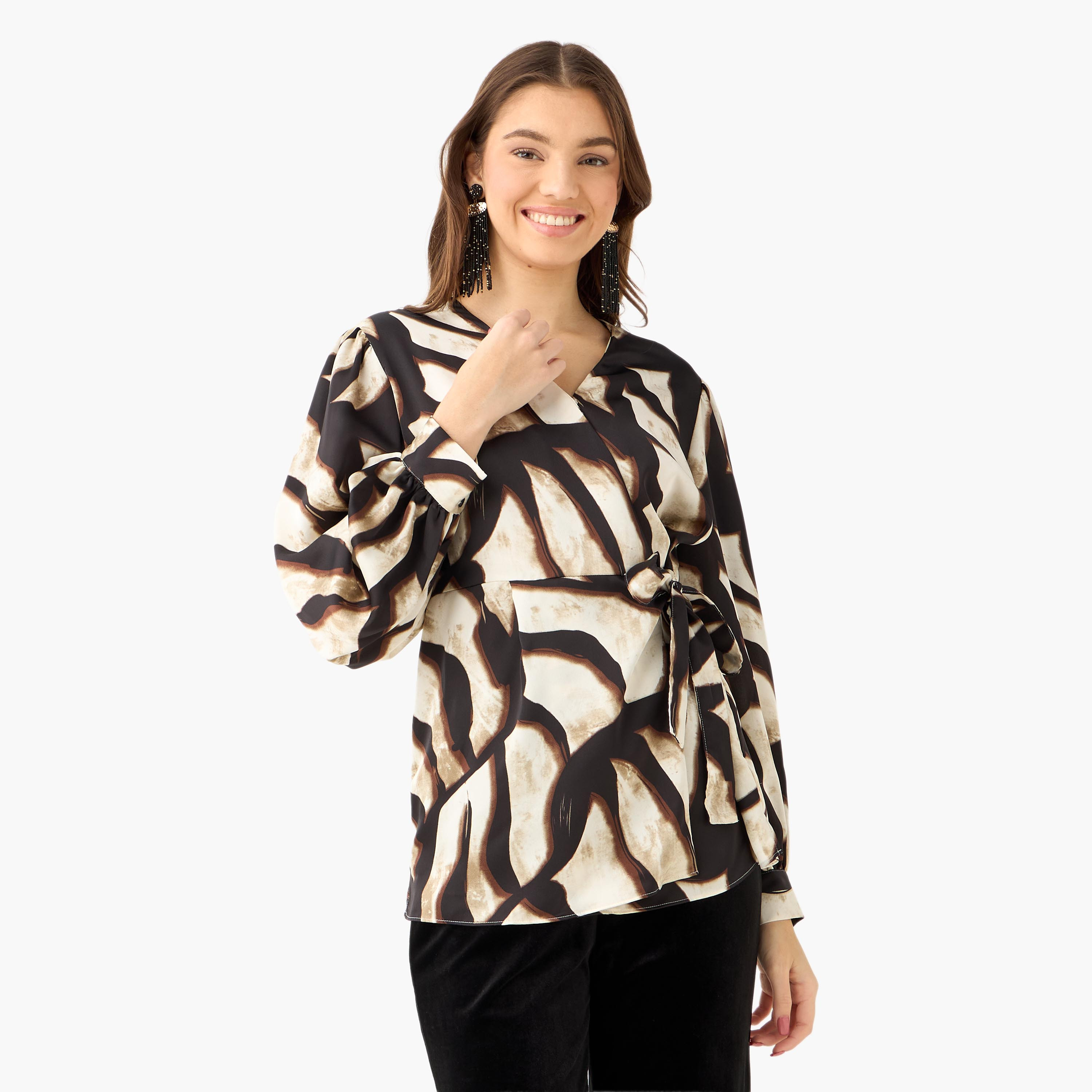 Iconic Wrap Top with Print-women-clothing-shirtsandblouses-blouses-image-2