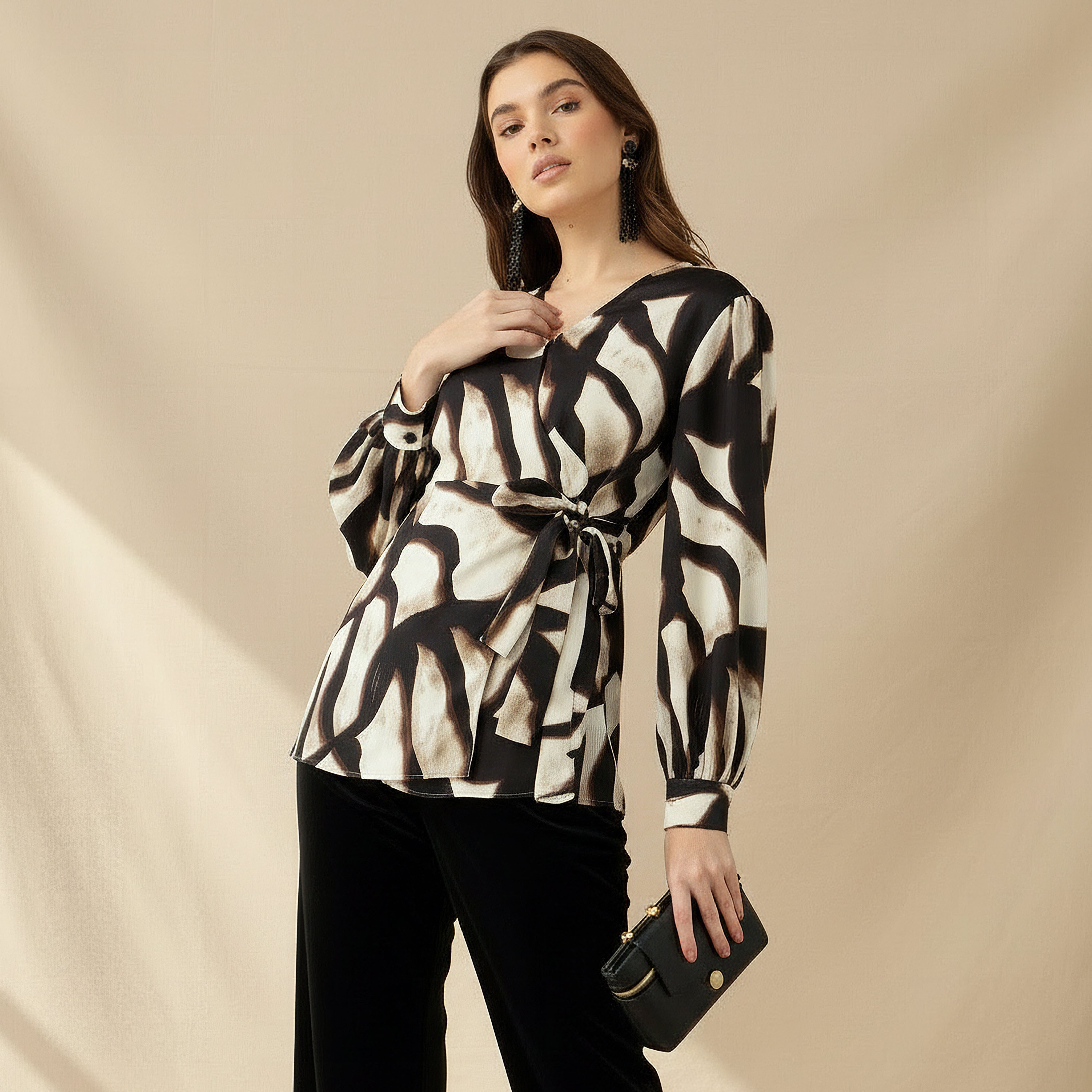 Iconic Wrap Top with Print-women-clothing-shirtsandblouses-blouses-image-1