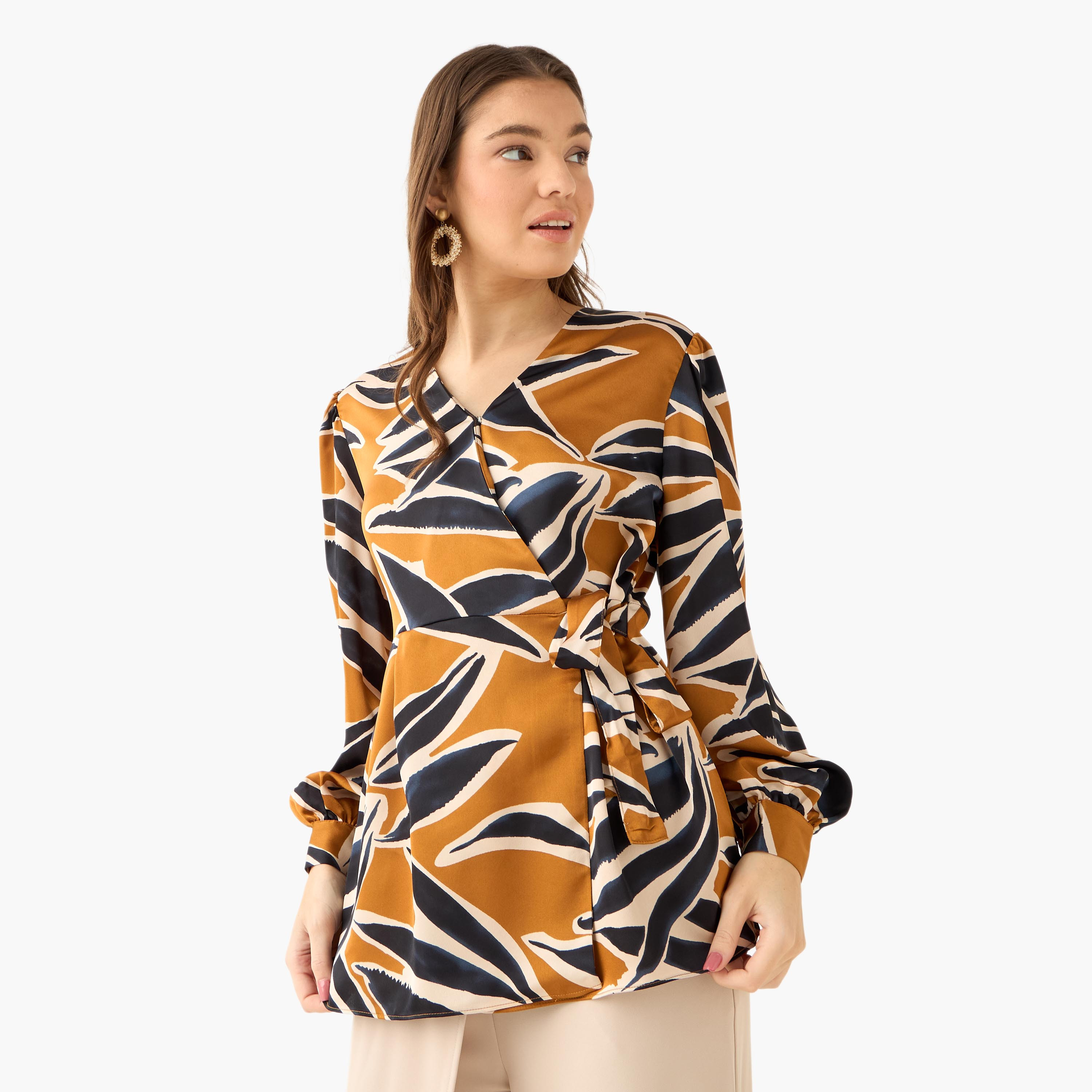 Iconic Wrap Top with Print-women-clothing-shirtsandblouses-blouses-image-2