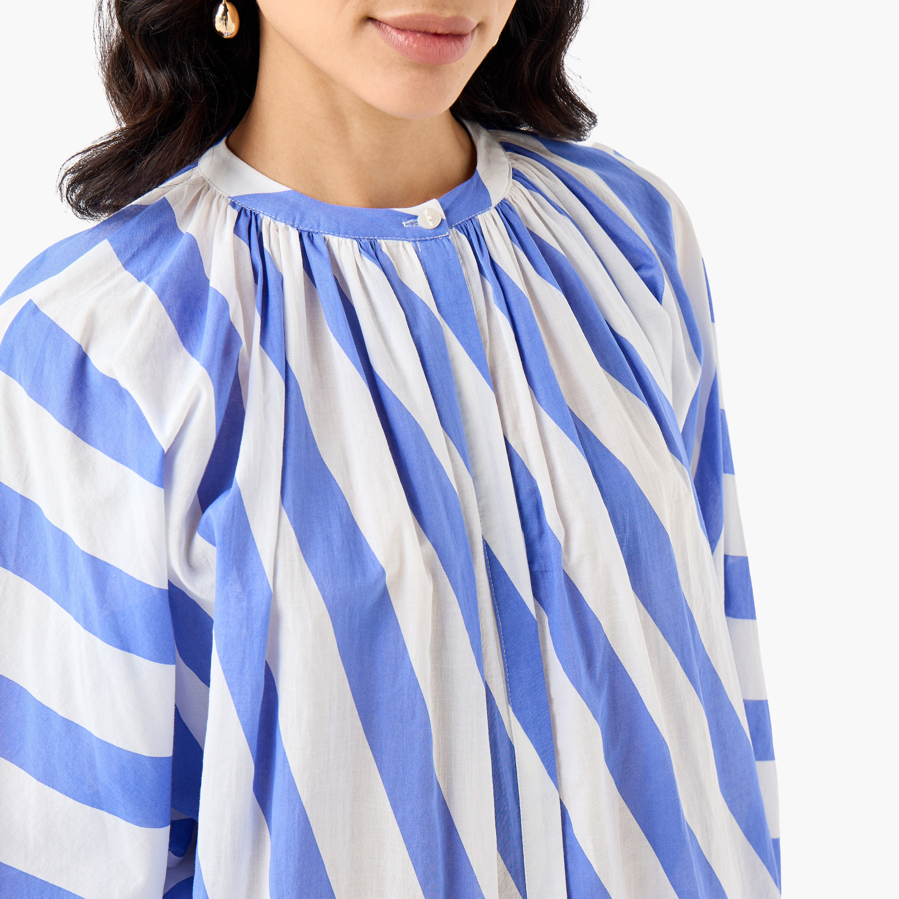 Iconic Relaxed Fit Cotton Top with Stripes-women-clothing-coordsets-image-5