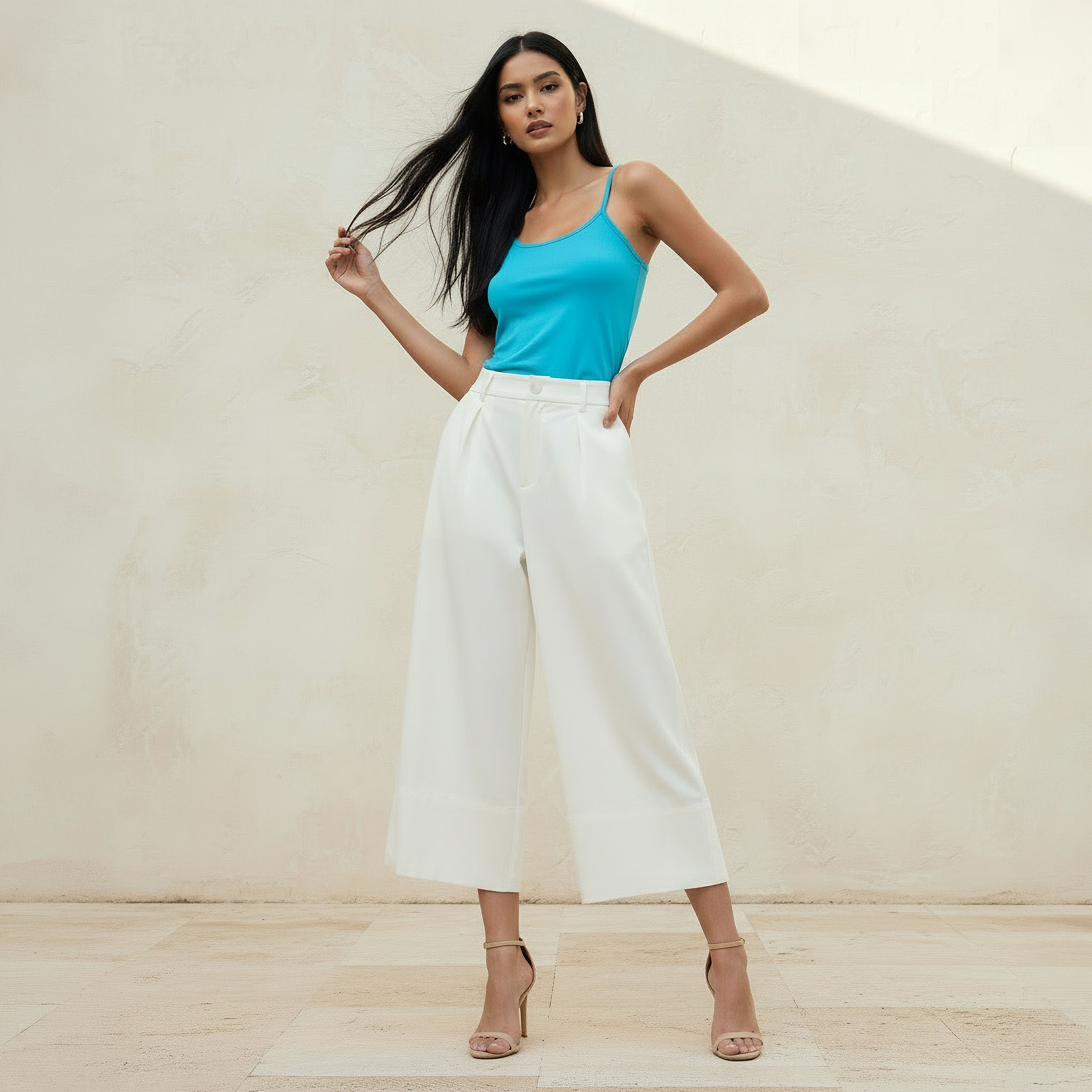 Iconic Wide Leg Pleated Formal Wide Leg Cullotes-women-clothing-bottoms-trousers-image-3