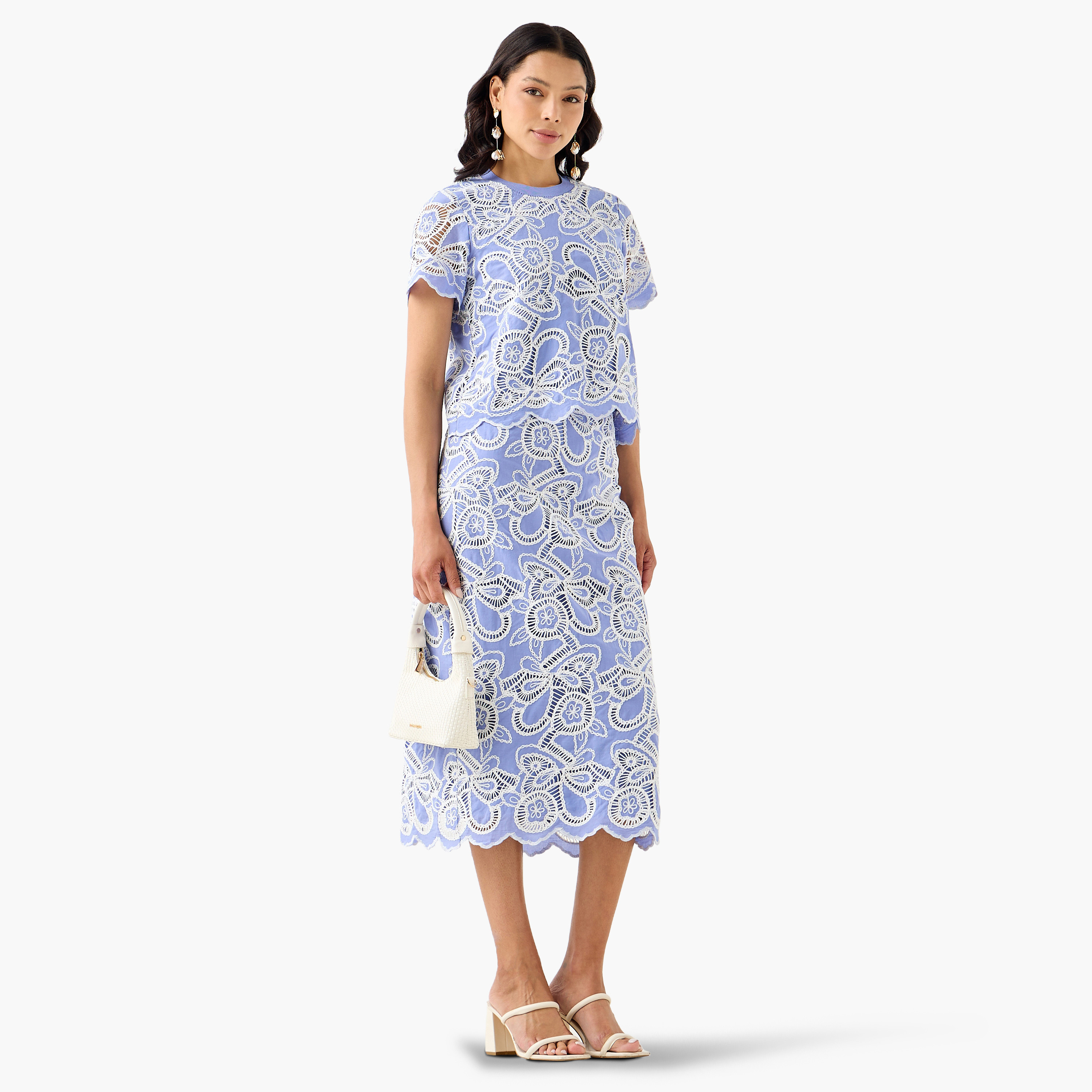 Iconic Midi Cotton Cutwork Embroidered Skirt with Slit-women-clothing-bottoms-skirts-image-3
