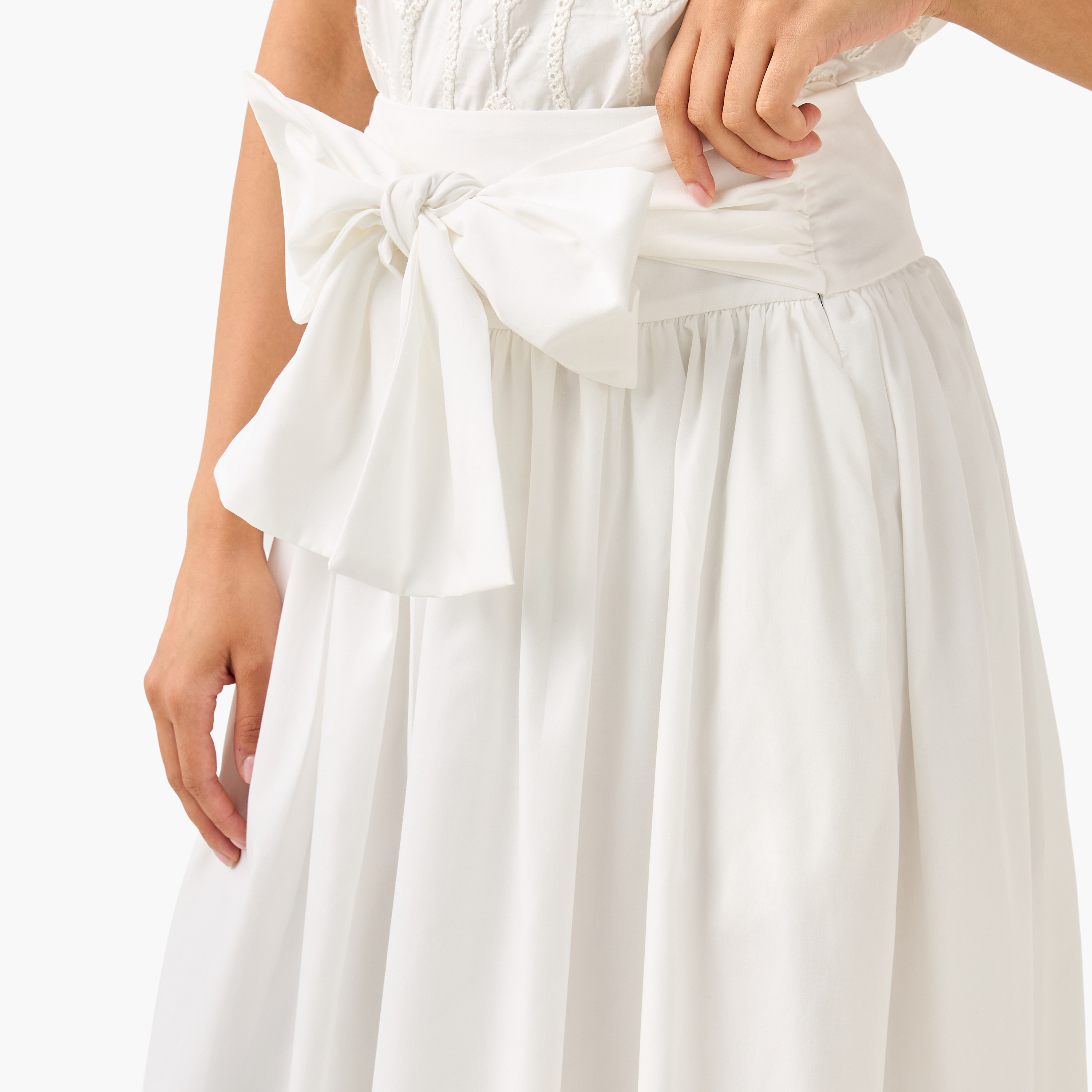 Iconic Midi A-line Skirt with Tie-Up-women-clothing-bottoms-skirts-image-5