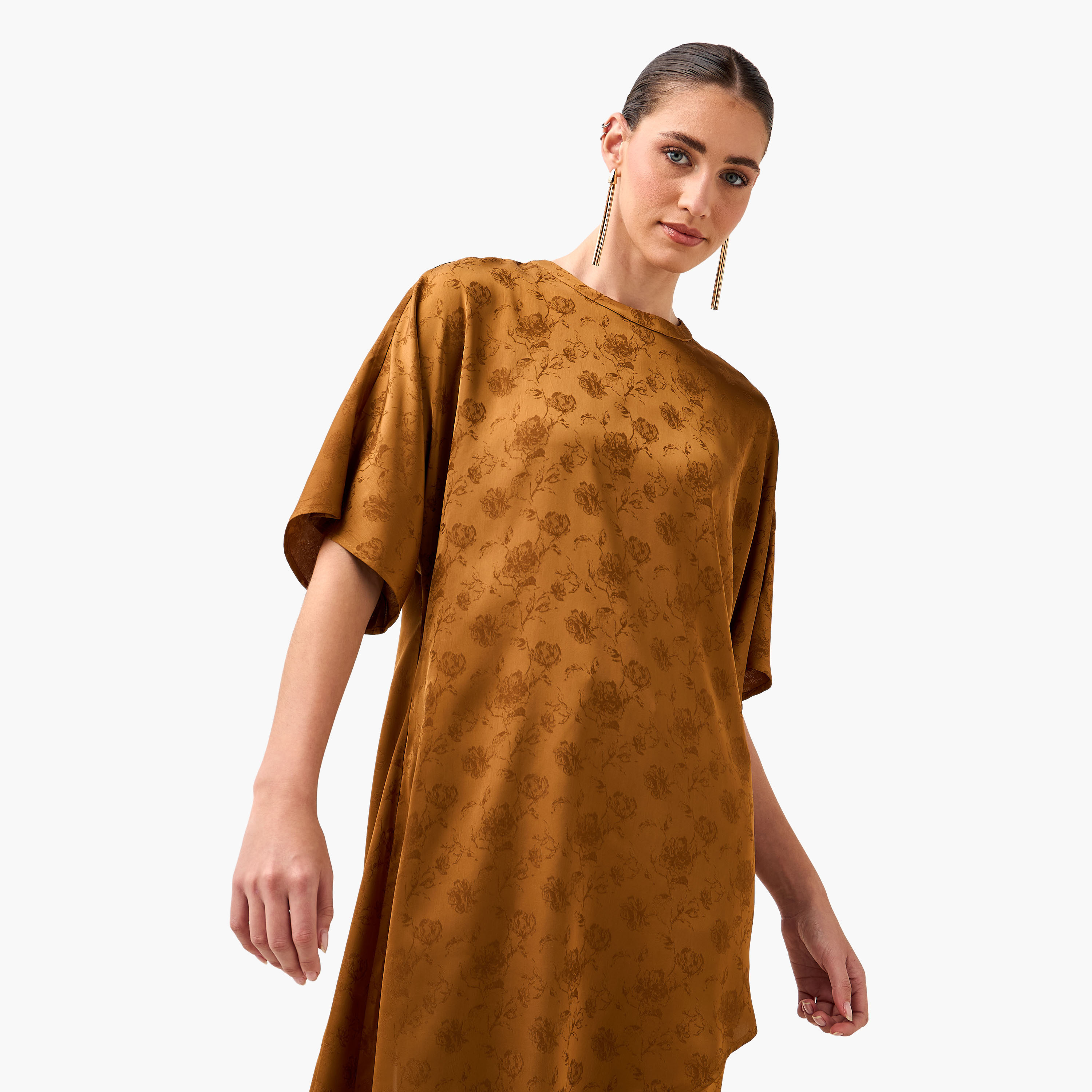 Iconic Jacquard Asymmetric Top with Floral Print-women-clothing-coordsets-image-7