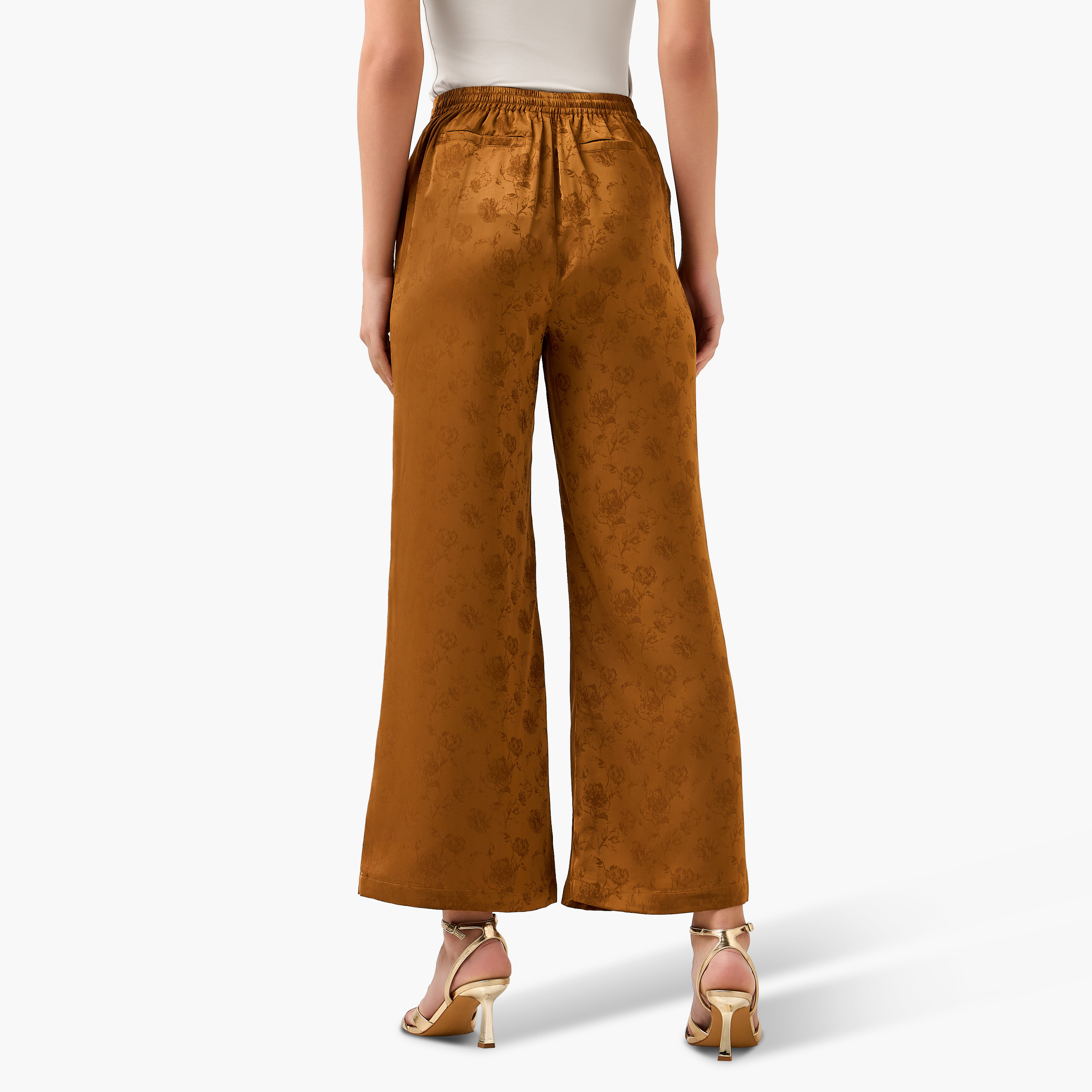 Iconic Jacquard Textured Wide Leg Pants-women-clothing-coordsets-image-4