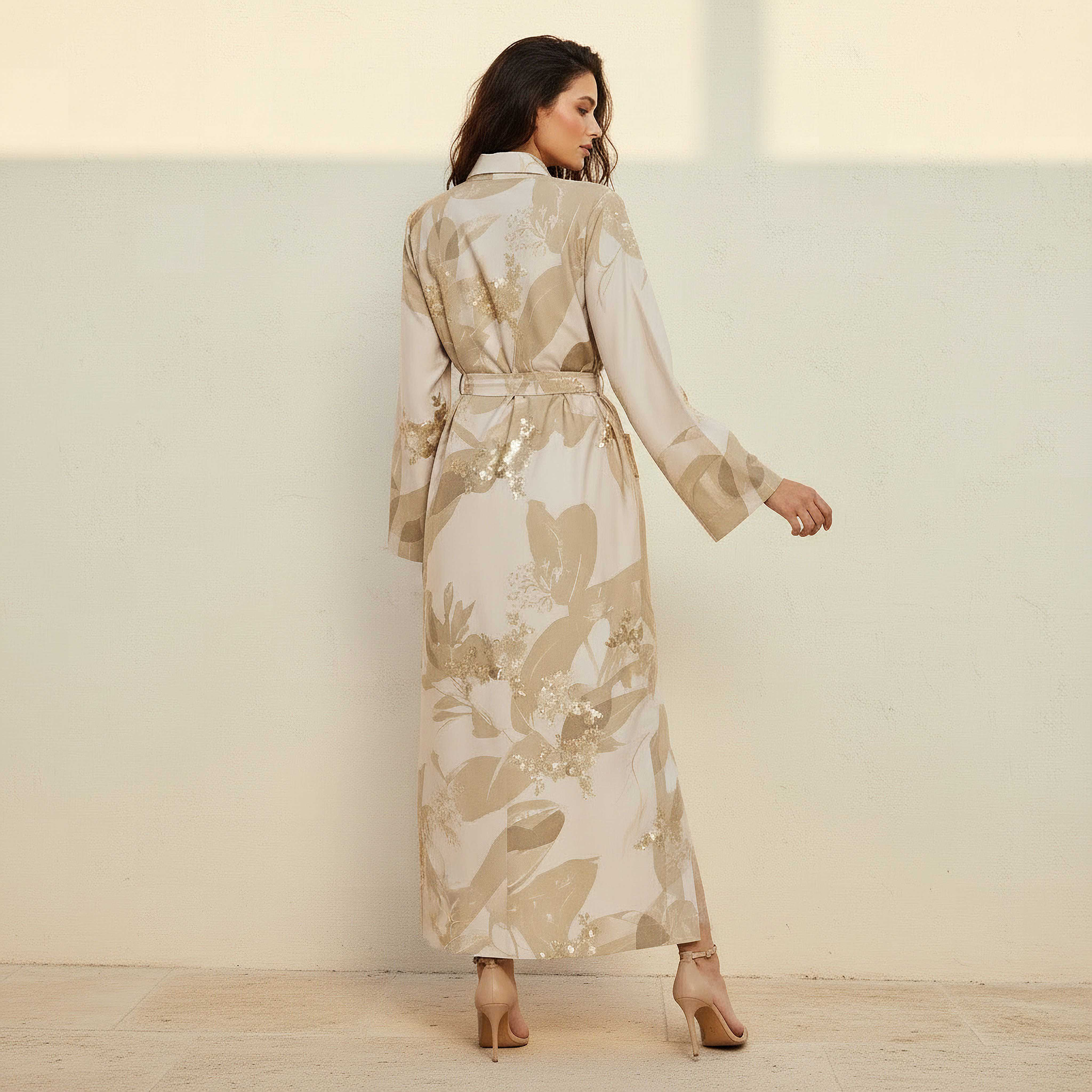 Iconic Printed Women Linen Blend Shirt Dress with Tie-Up Belt-women-clothing-dresses-image-4