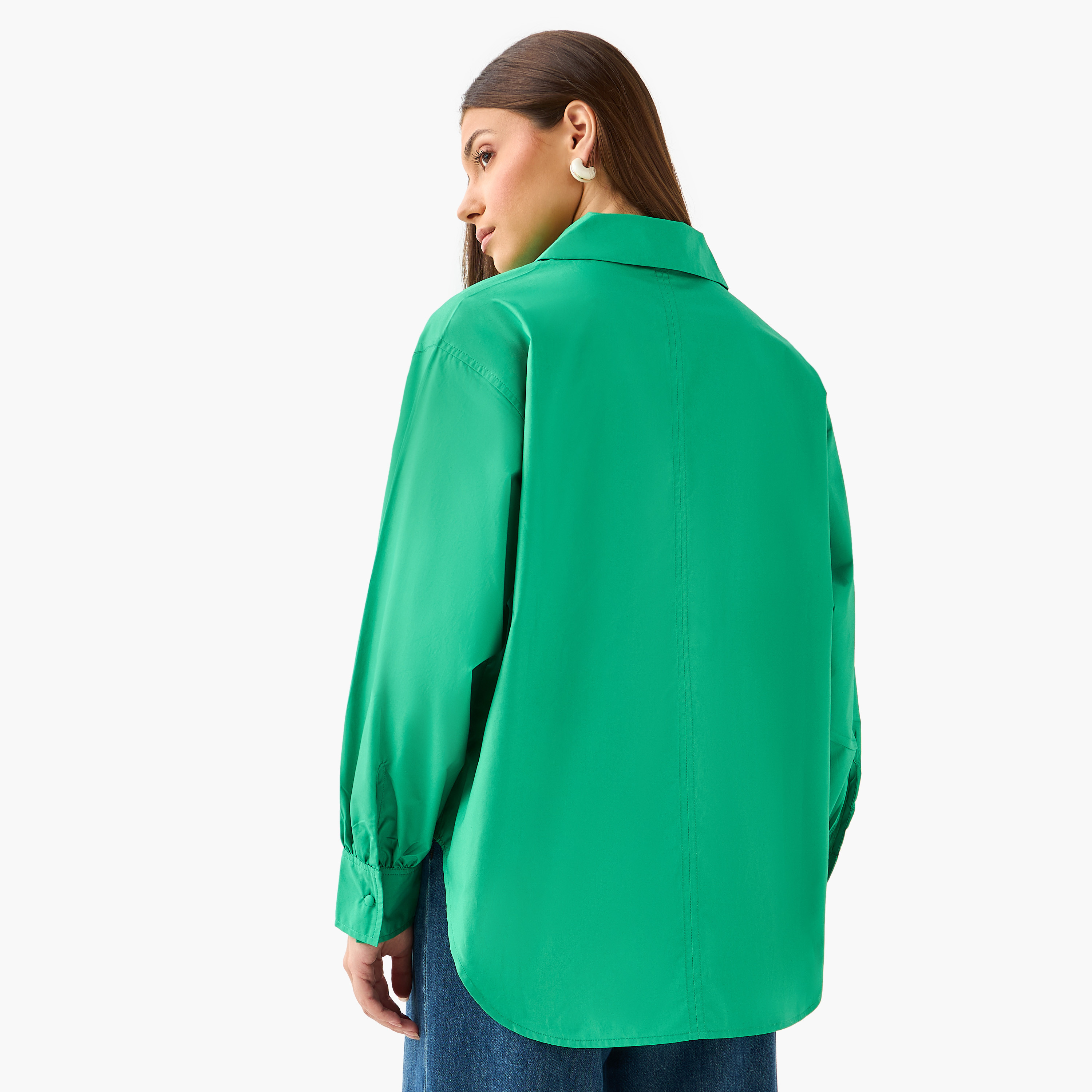 Iconic Relaxed Fit Cotton Shirt with Tie-Ups-women-clothing-shirtsandblouses-shirts-image-4