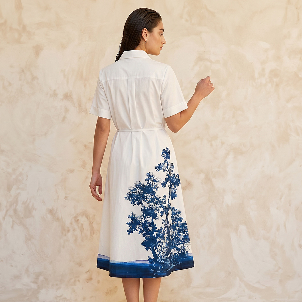 Iconic Printed Women Shirt Dress with Tie-Up Belt-women-clothing-dresses-image-4
