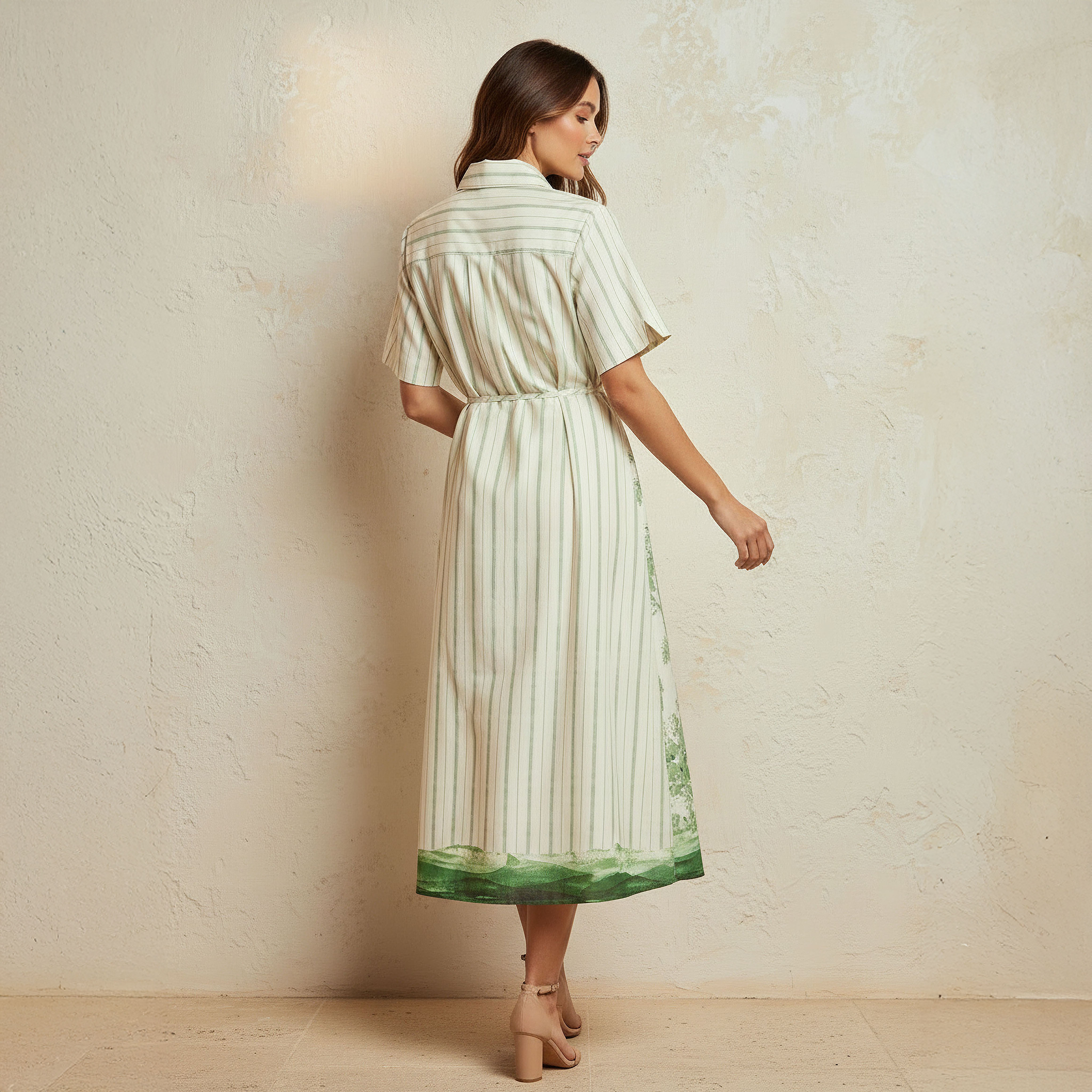 Iconic Printed Women Shirt Dress with Tie-Up Belt-women-clothing-dresses-image-4