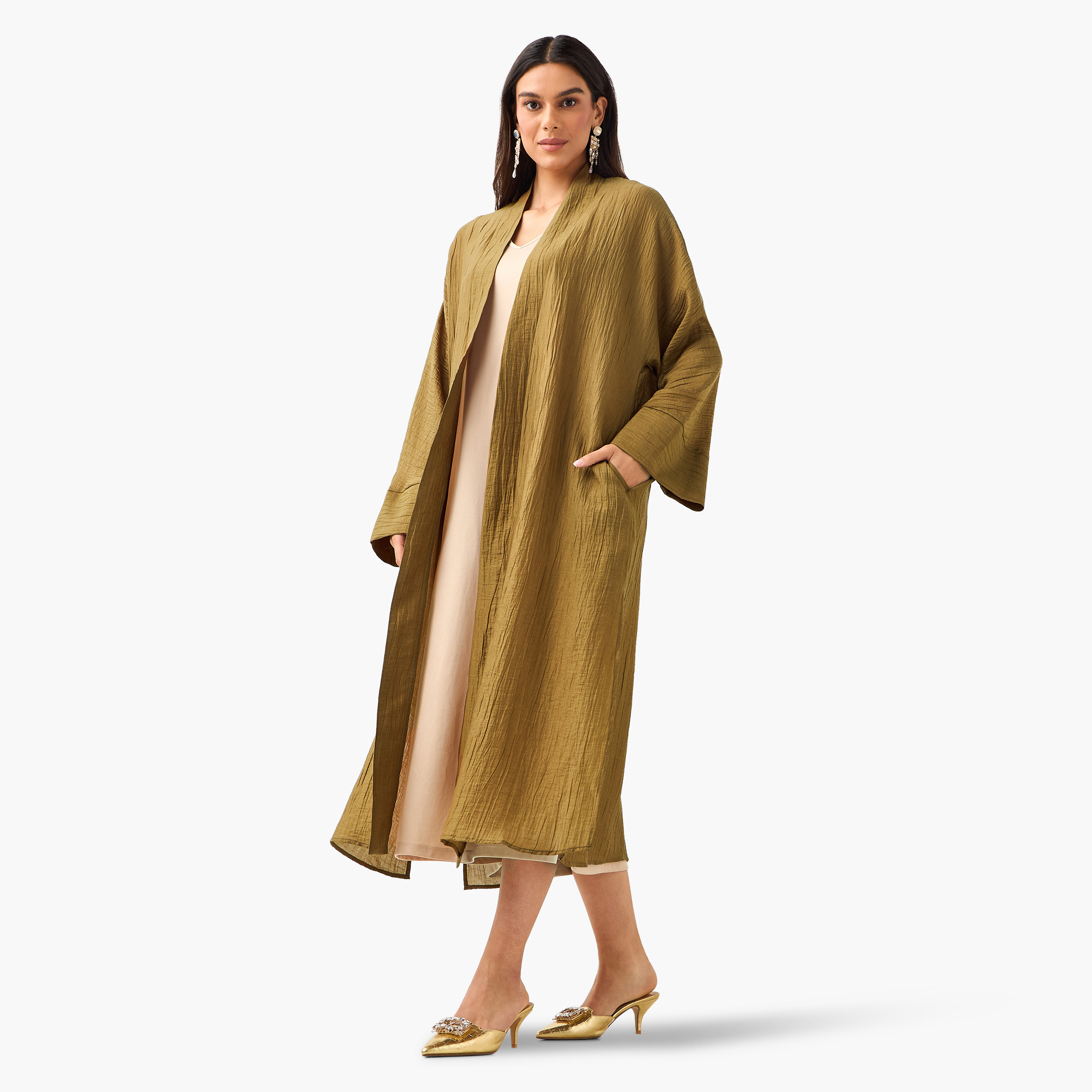 Iconic Relaxed Fit Longline Shrug with Pocket-women-clothing-coordsets-image-2