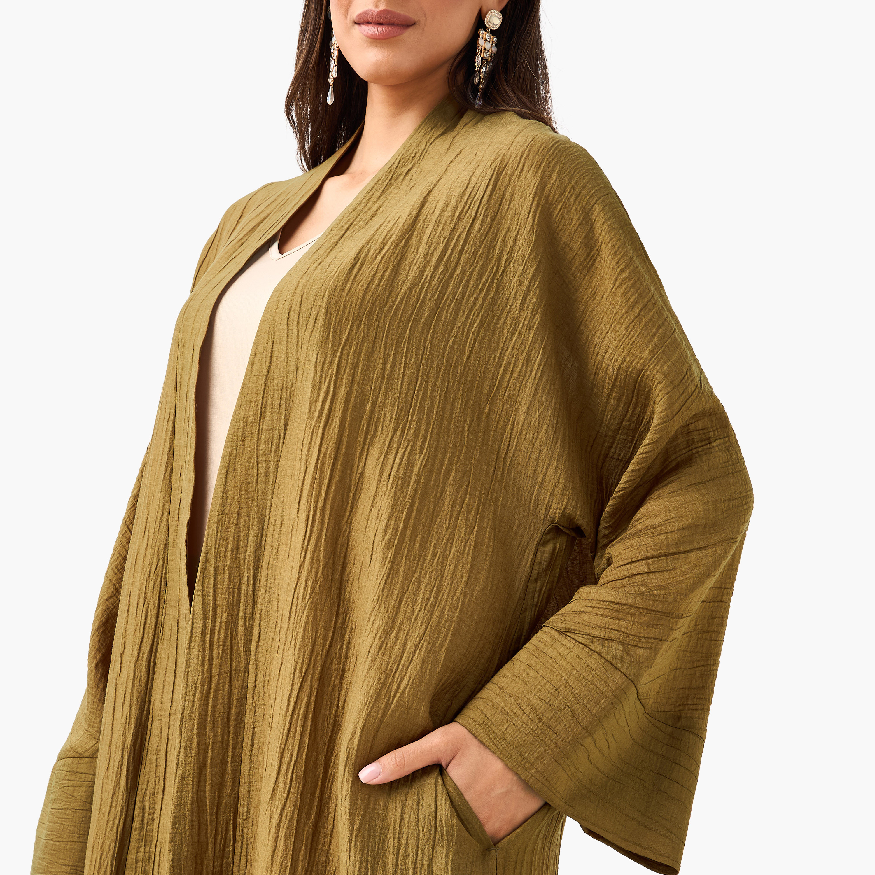Iconic Relaxed Fit Longline Shrug with Pocket-women-clothing-coordsets-image-3