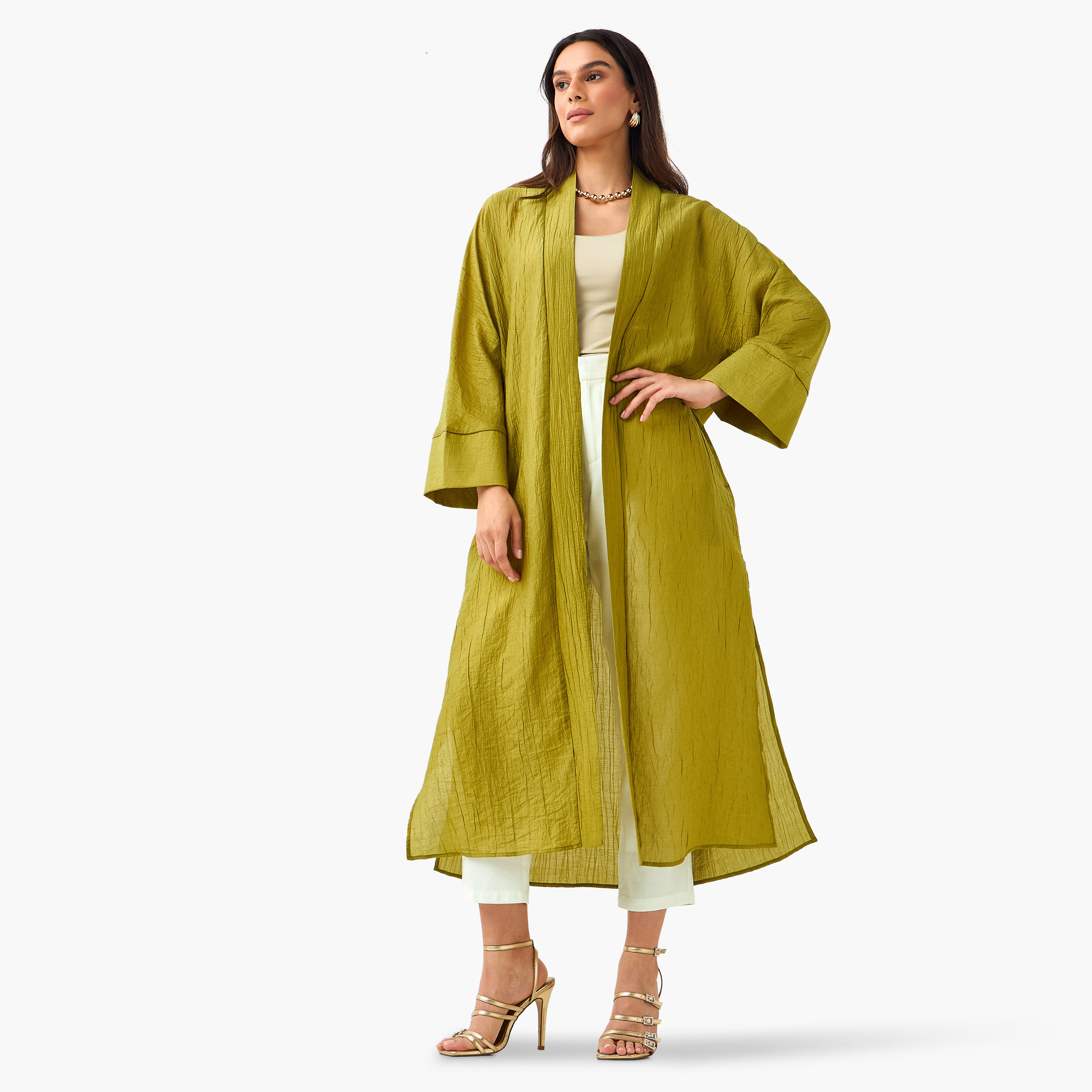 Iconic Relaxed Fit Longline Shrug with Pocket-women-clothing-coordsets-image-2