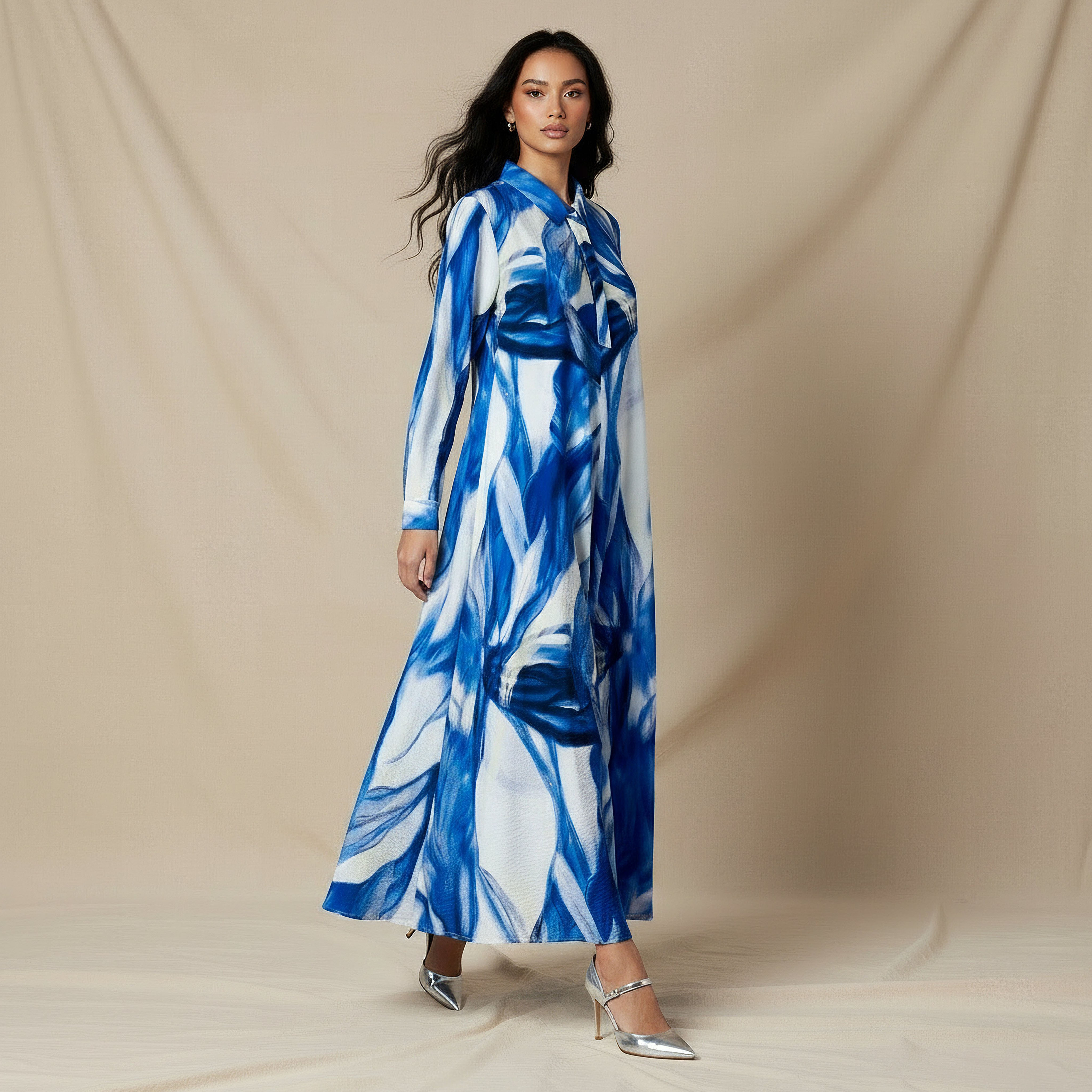 Iconic Trapeze Midi Dress with Floral Print-women-clothing-dresses-image-1