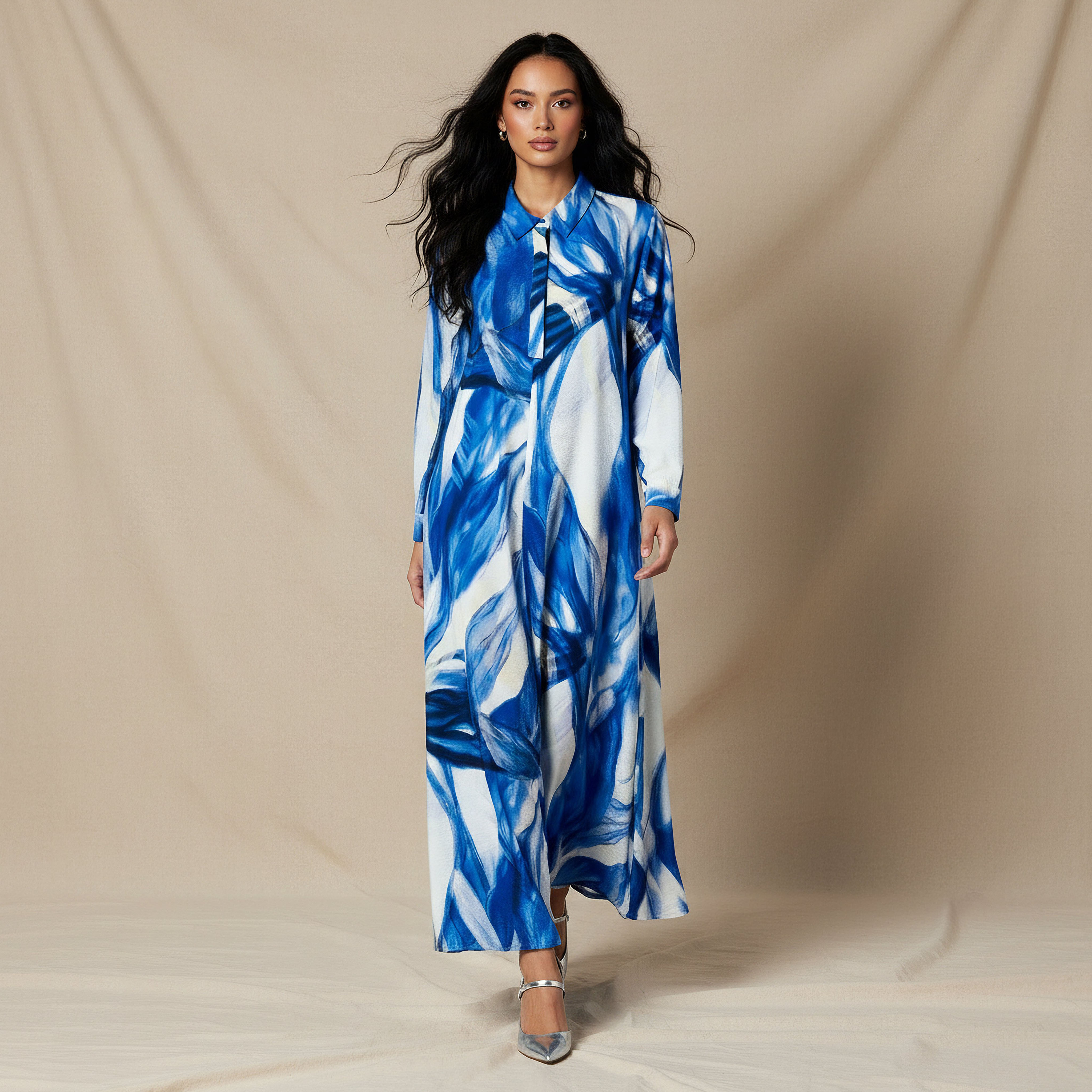Iconic Trapeze Midi Dress with Floral Print-women-clothing-dresses-image-2
