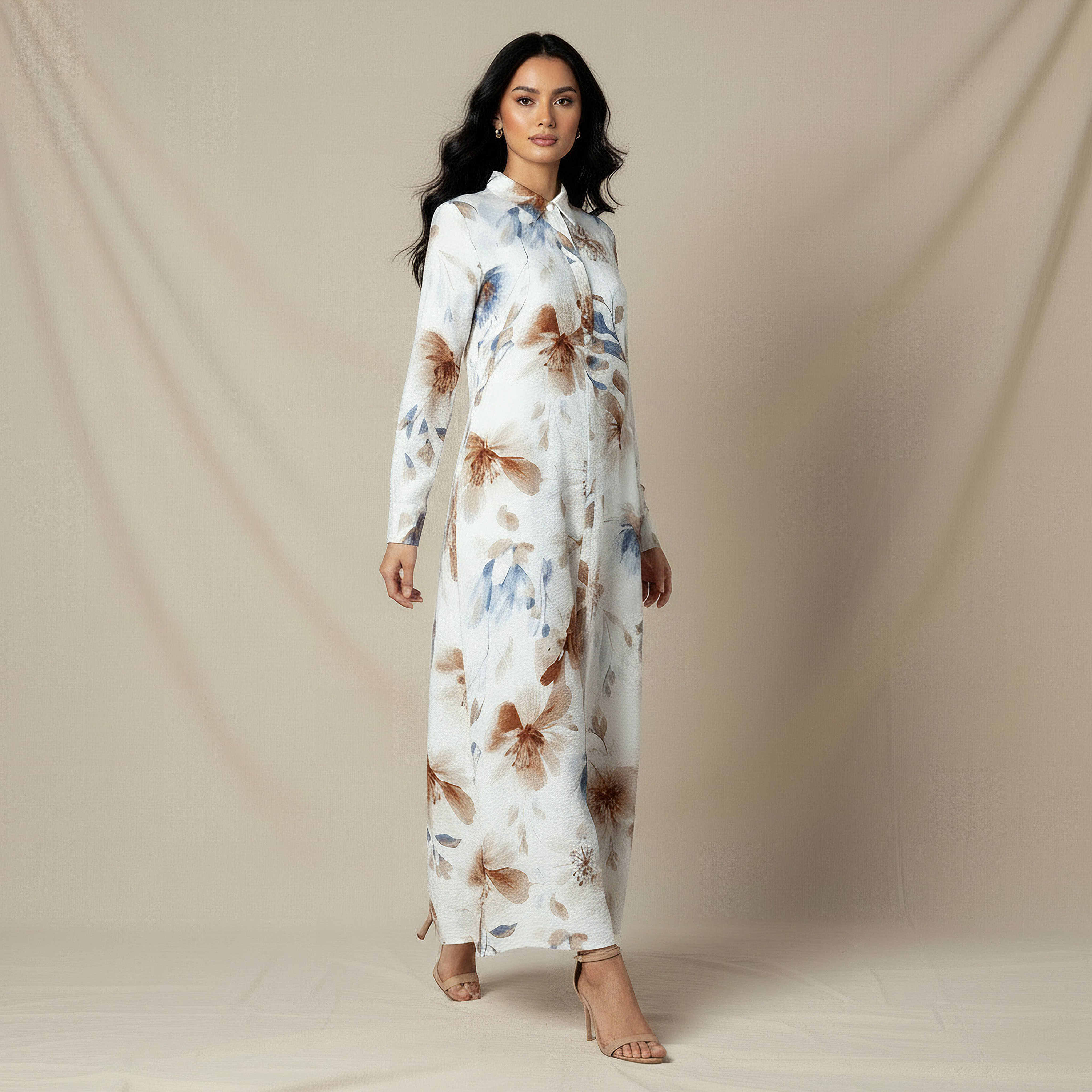 Iconic Trapeze Midi Dress with Floral Print-women-clothing-dresses-image-1