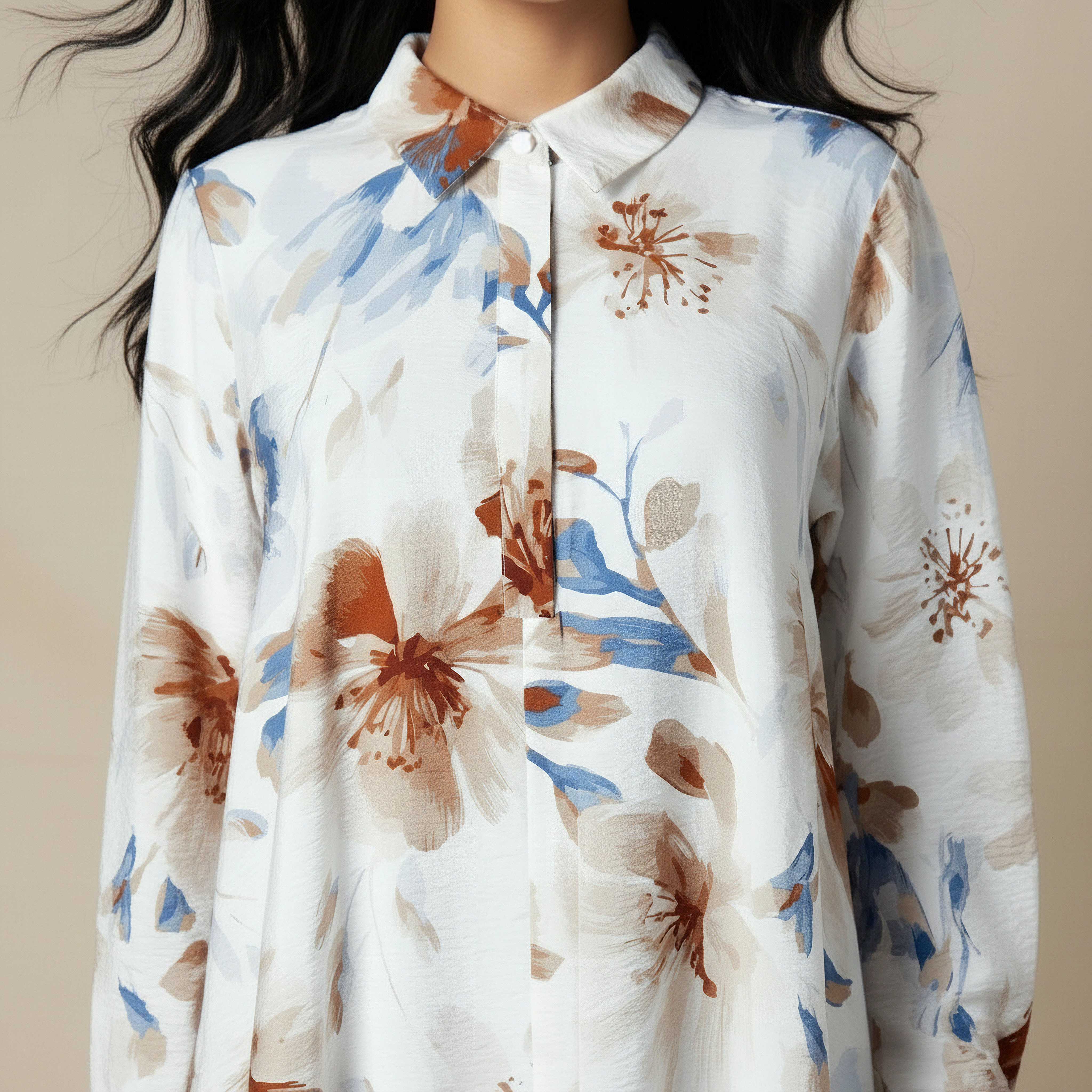 Iconic Trapeze Midi Dress with Floral Print-women-clothing-dresses-image-4