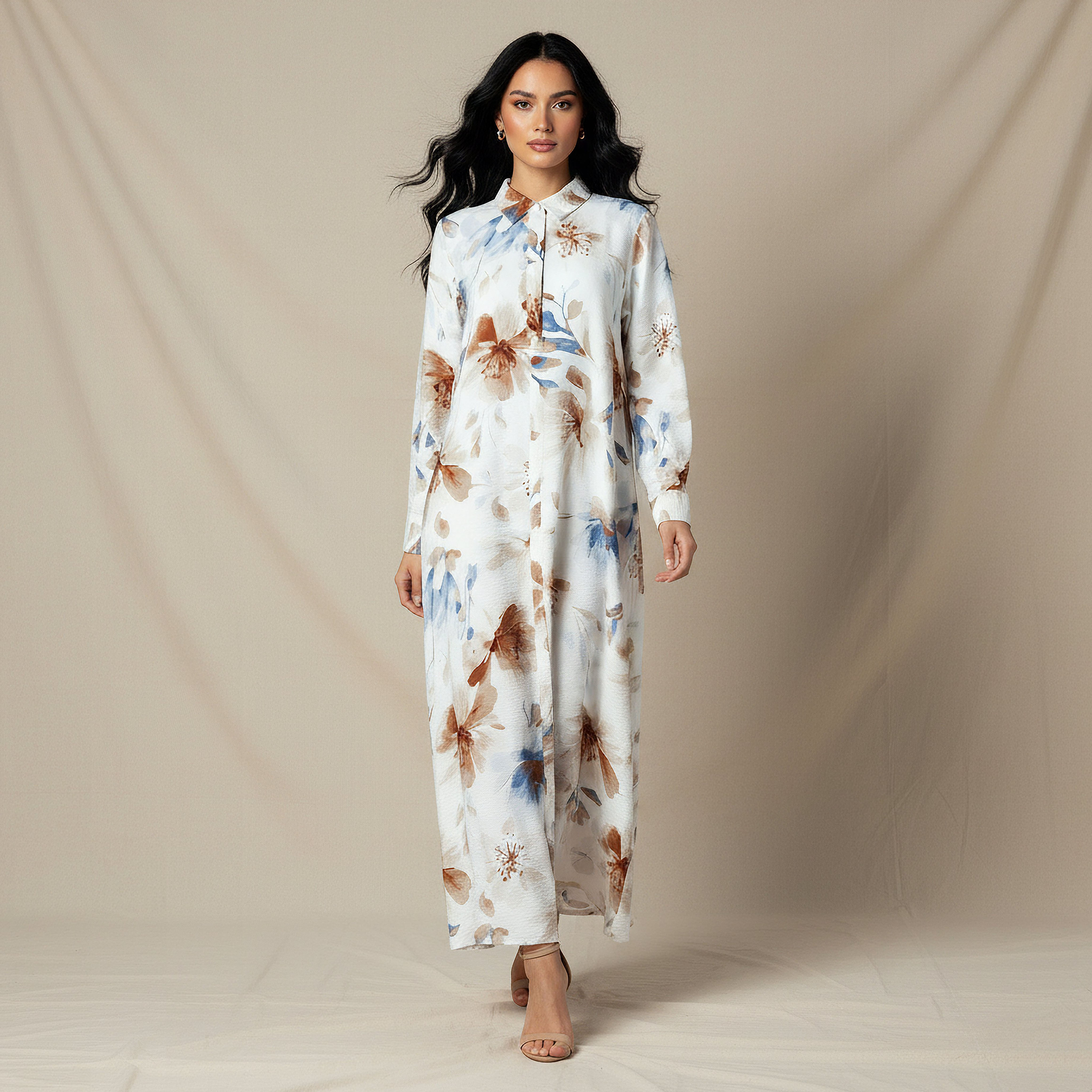 Iconic Trapeze Midi Dress with Floral Print-women-clothing-dresses-image-5