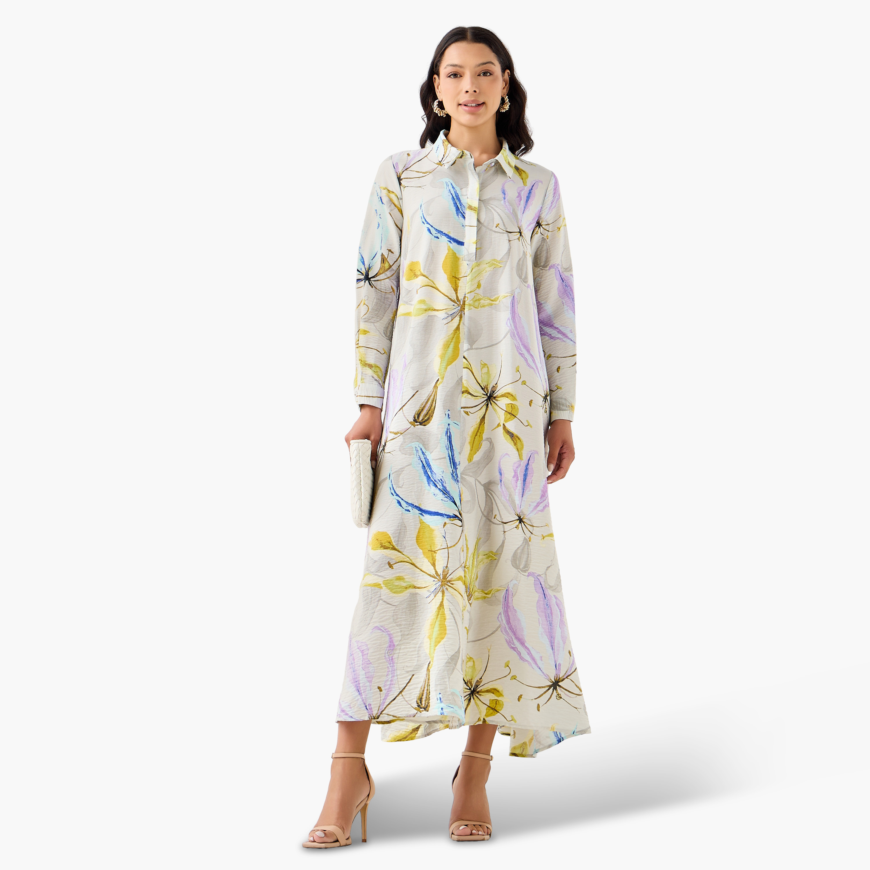 Iconic Trapeze Midi Dress with Floral Print-women-clothing-dresses-image-3