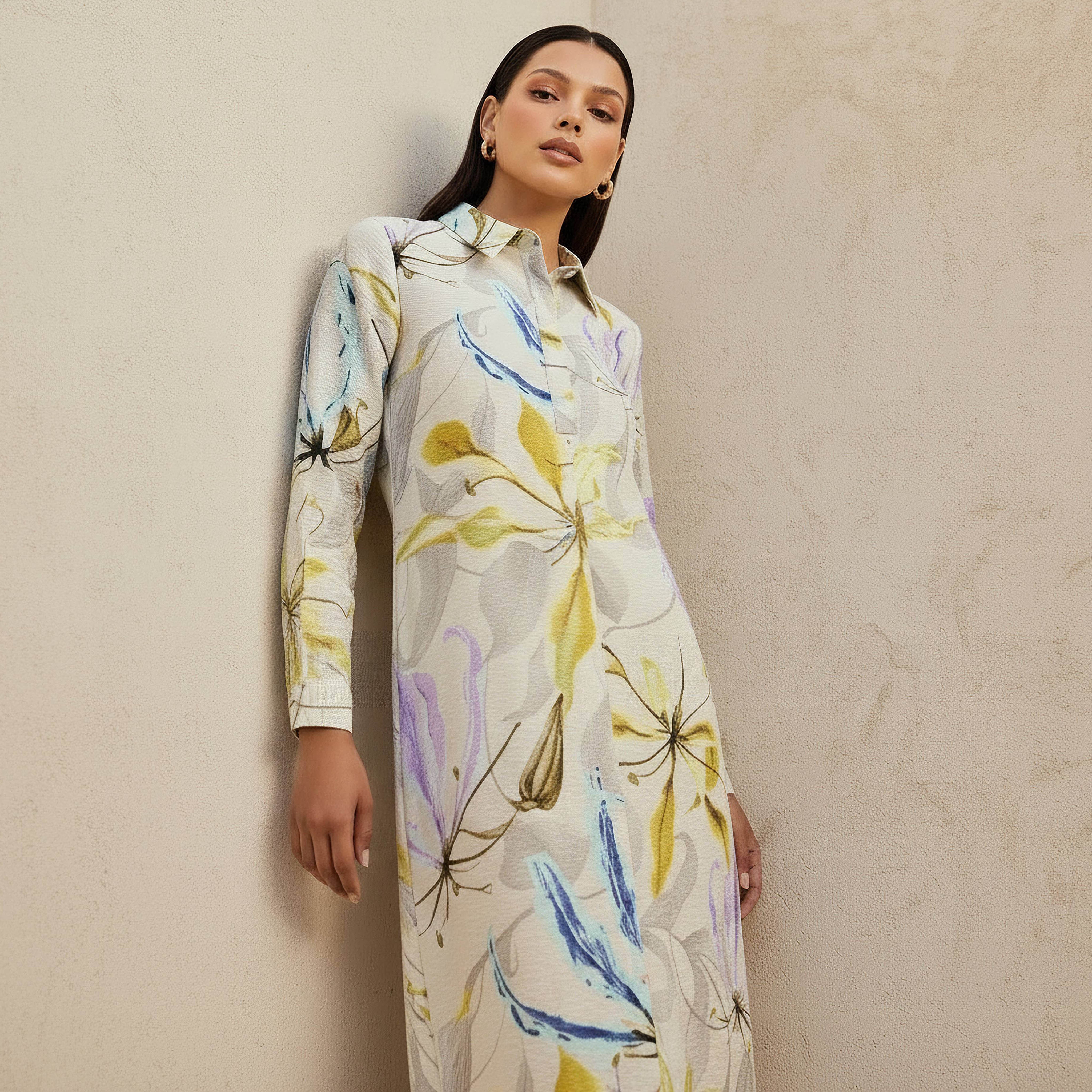 Iconic Trapeze Midi Dress with Floral Print-women-clothing-dresses-image-2