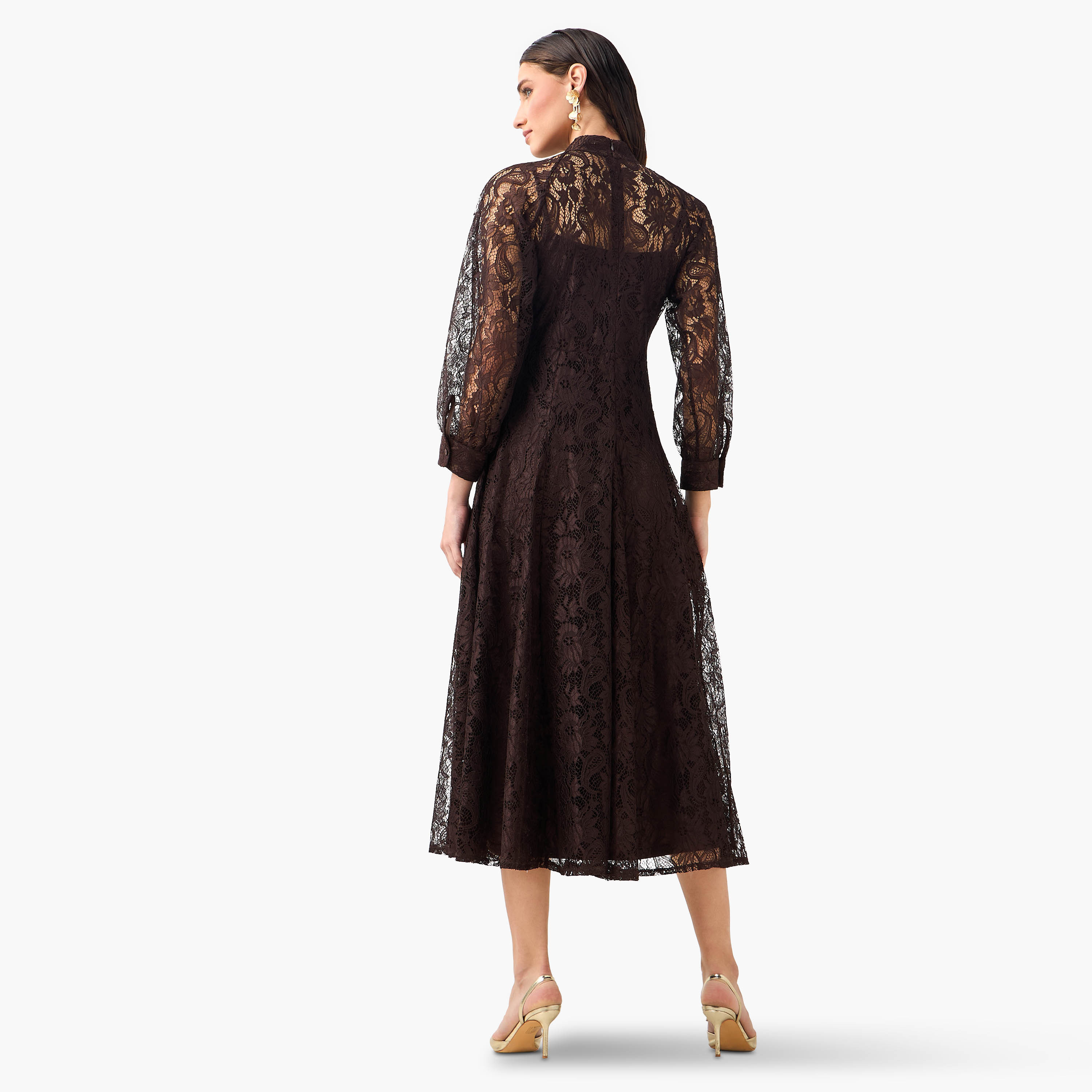 Iconic Midi A-line Dress with Lace Detail-women-clothing-dresses-image-5