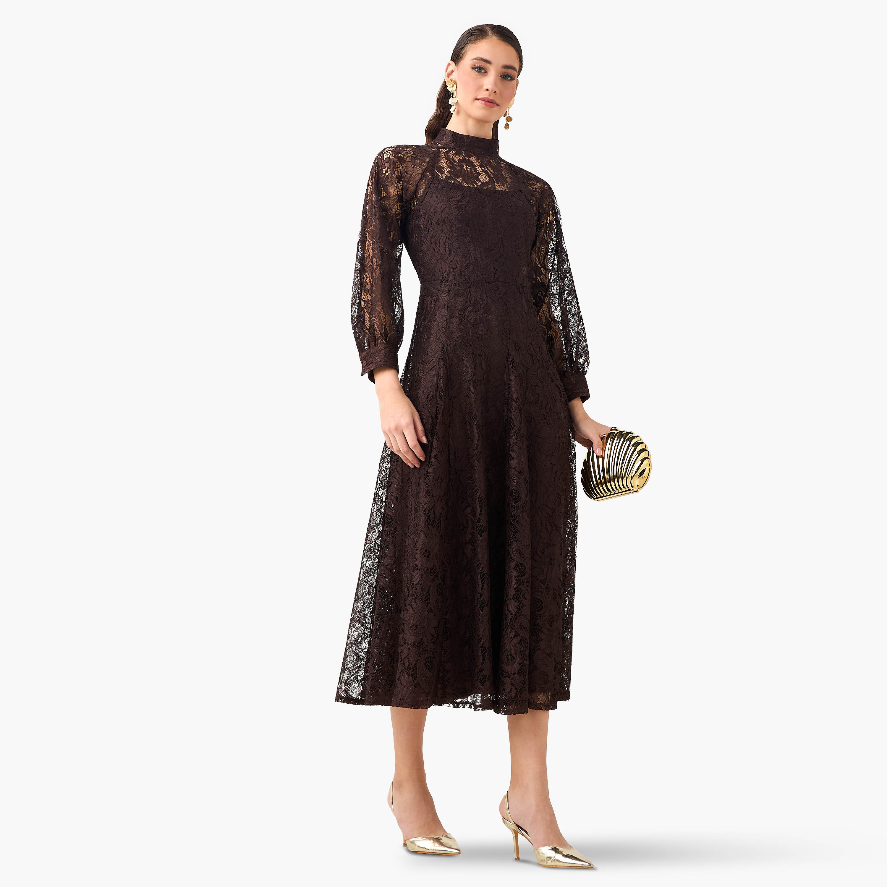 Iconic Midi A-line Dress with Lace Detail-women-clothing-dresses-image-6