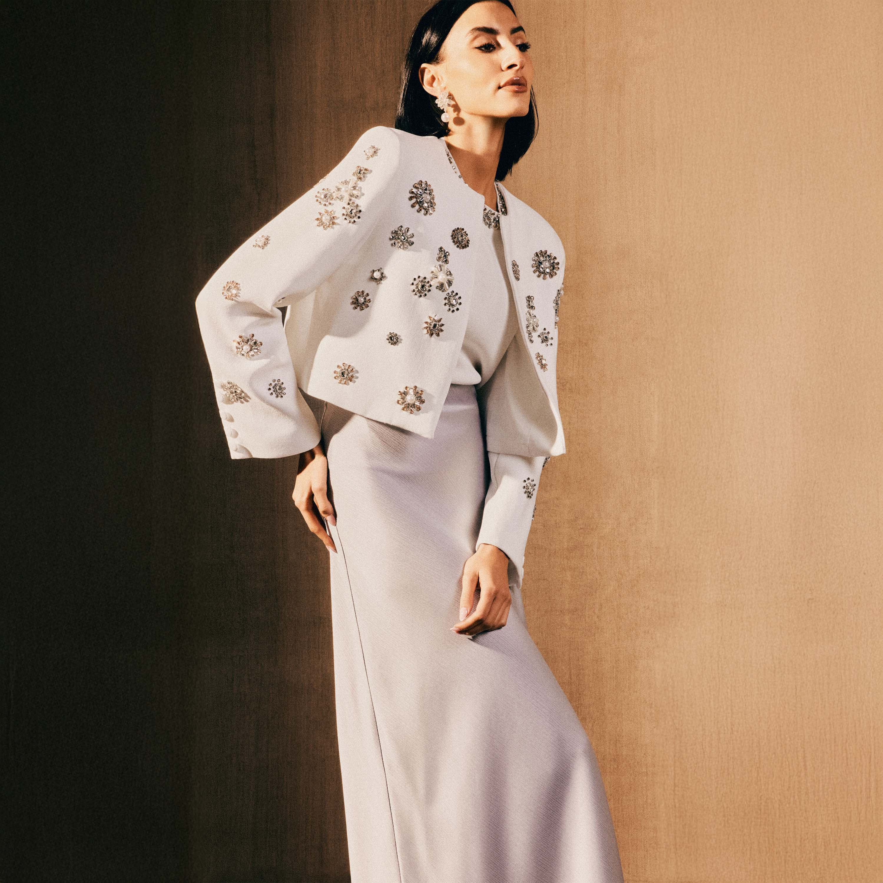 Iconic Regular Fit Peplum Top with Embellished Detail-women-clothing-coordsets-image-1