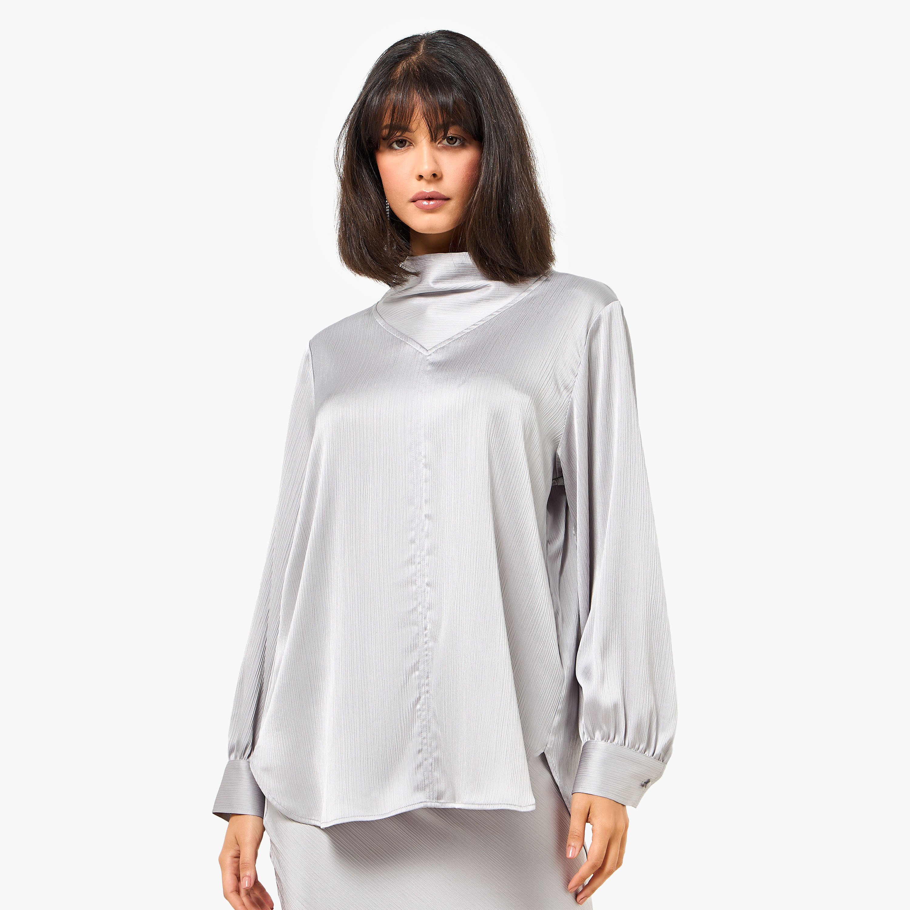 Iconic Satin Cowl Neck Top with Long Sleeves-women-clothing-coordsets-image-7