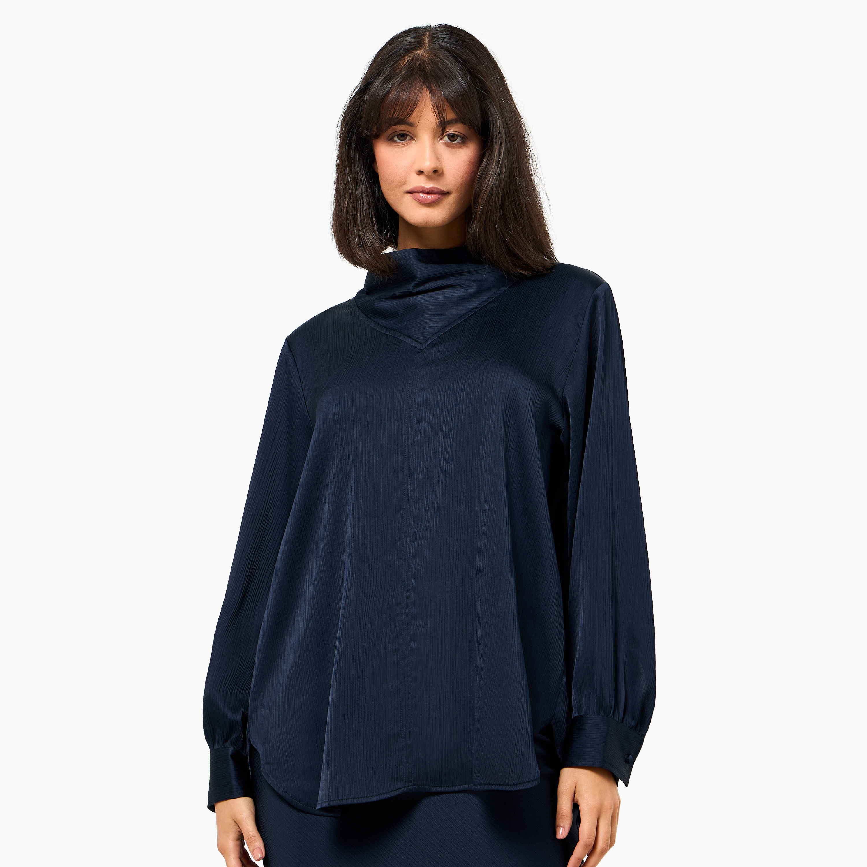 Iconic Satin Cowl Neck Top with Long Sleeves-women-clothing-coordsets-image-8