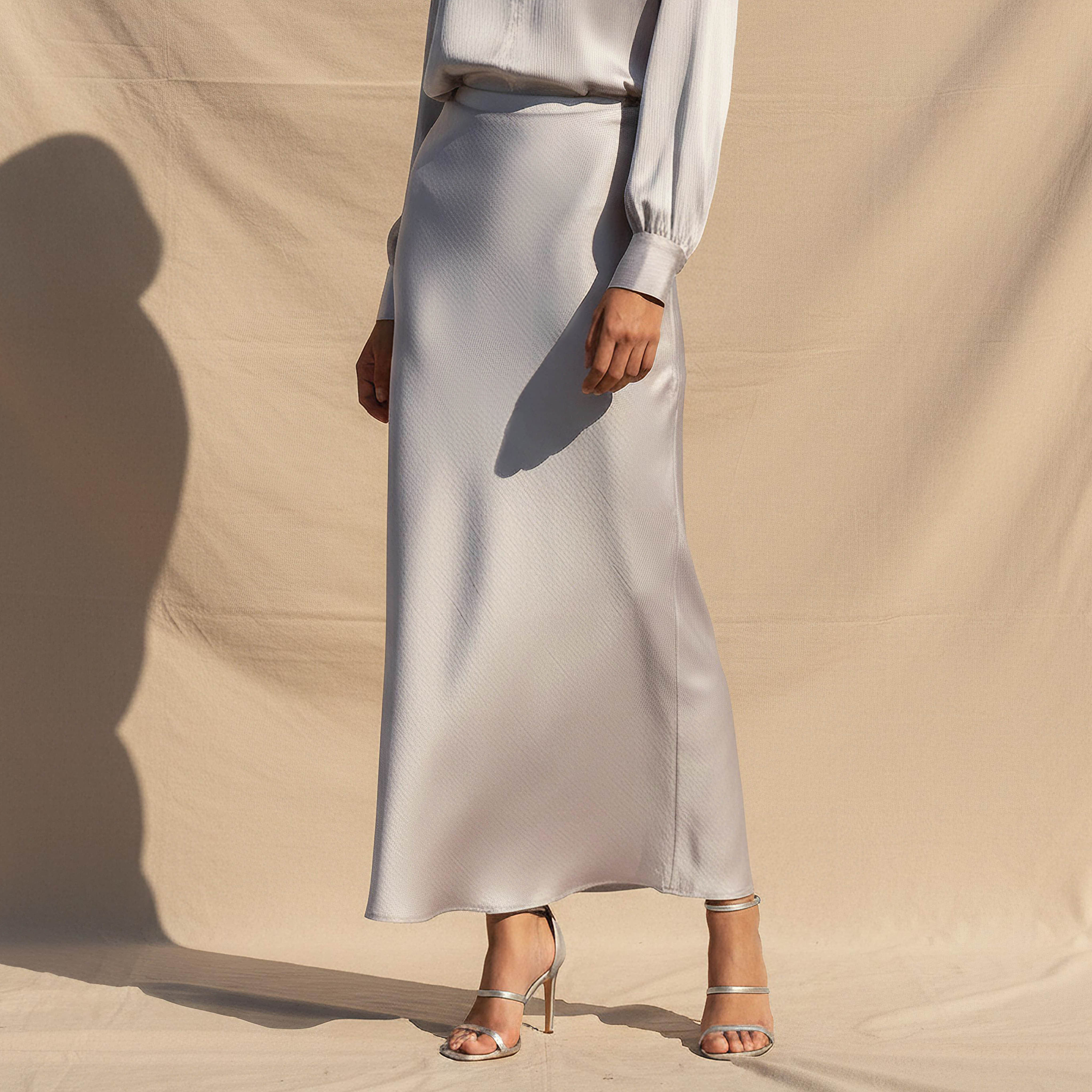Iconic Maxi Length Column A-line Skirt with Zip Closure-women-clothing-bottoms-skirts-image-1