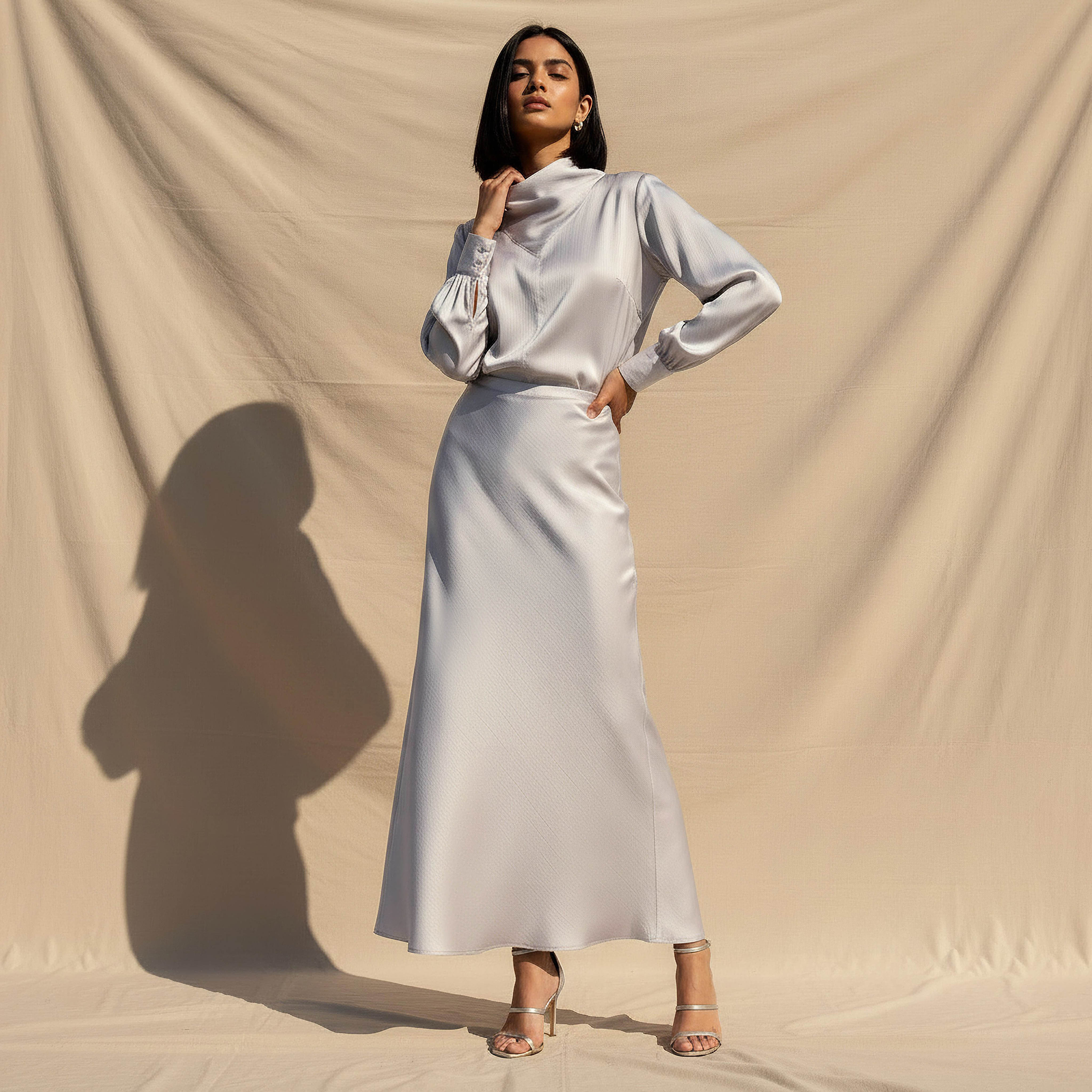 Iconic Maxi Length Column A-line Skirt with Zip Closure-women-clothing-bottoms-skirts-image-3