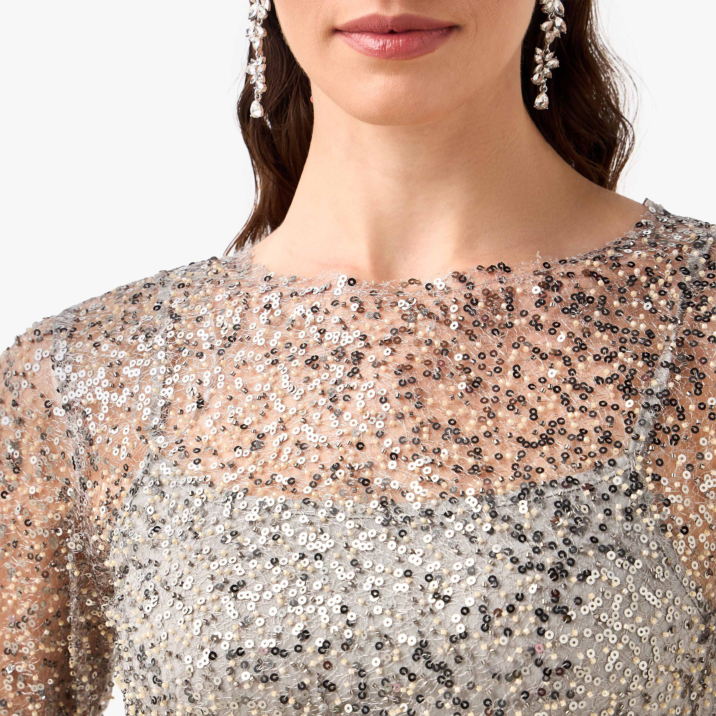 Iconic Embellished Sequin Party Dress with Long Sleeves-women-clothing-dresses-image-5