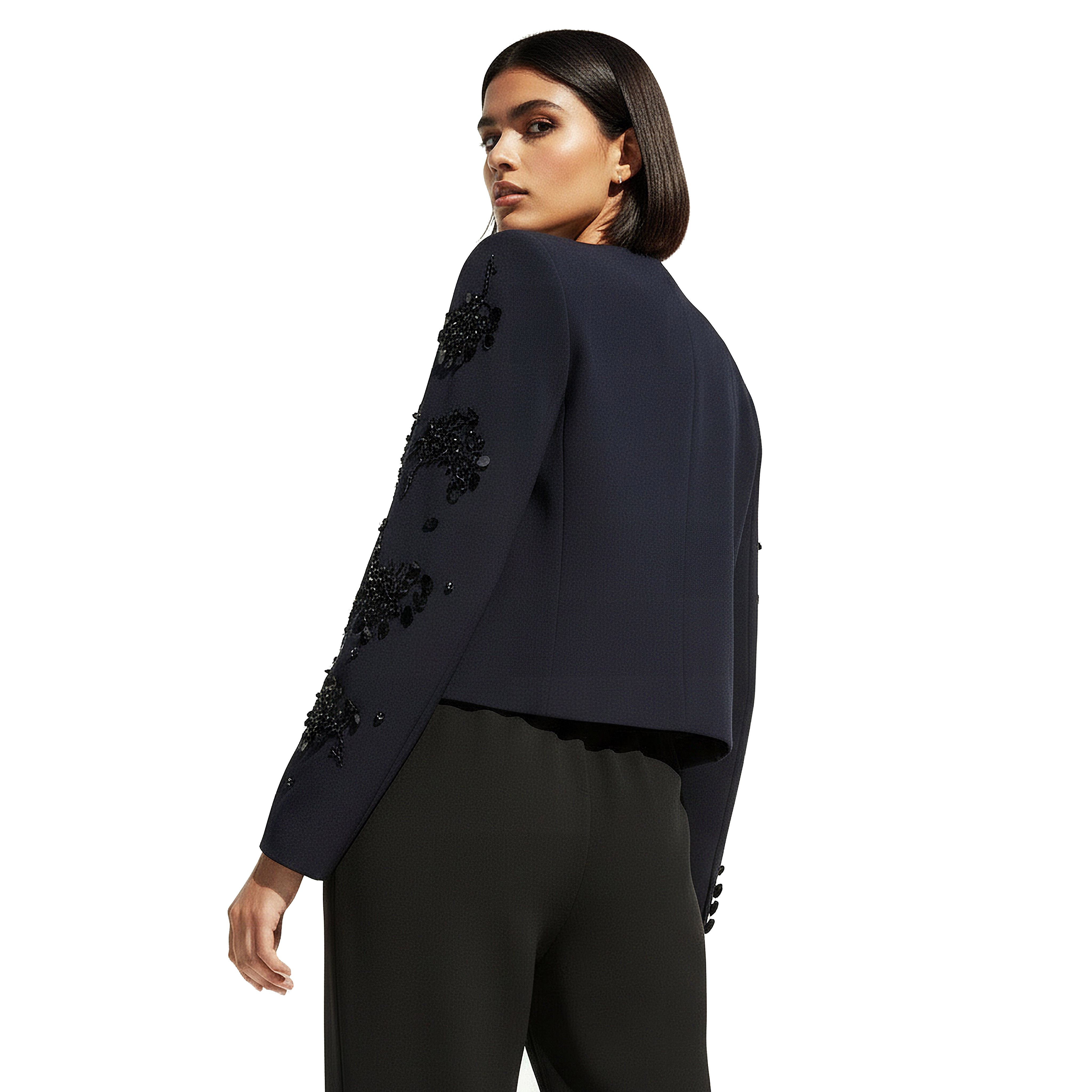 جاكيت بليزر قصيرة بتفاصيل زينة من آيكونيك-women-clothing-coatsandjackets-blazers-image-1